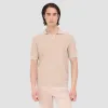 Honeycomb Stitch Short-Sleeved Johnny Collar Sweater sold by Bugatchi