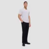 Honeycomb Stitch Short-Sleeved Johnny Collar Sweater sold by Bugatchi