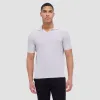Honeycomb Stitch Short-Sleeved Johnny Collar Sweater sold by Bugatchi