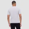 Honeycomb Stitch Short-Sleeved Johnny Collar Sweater sold by Bugatchi