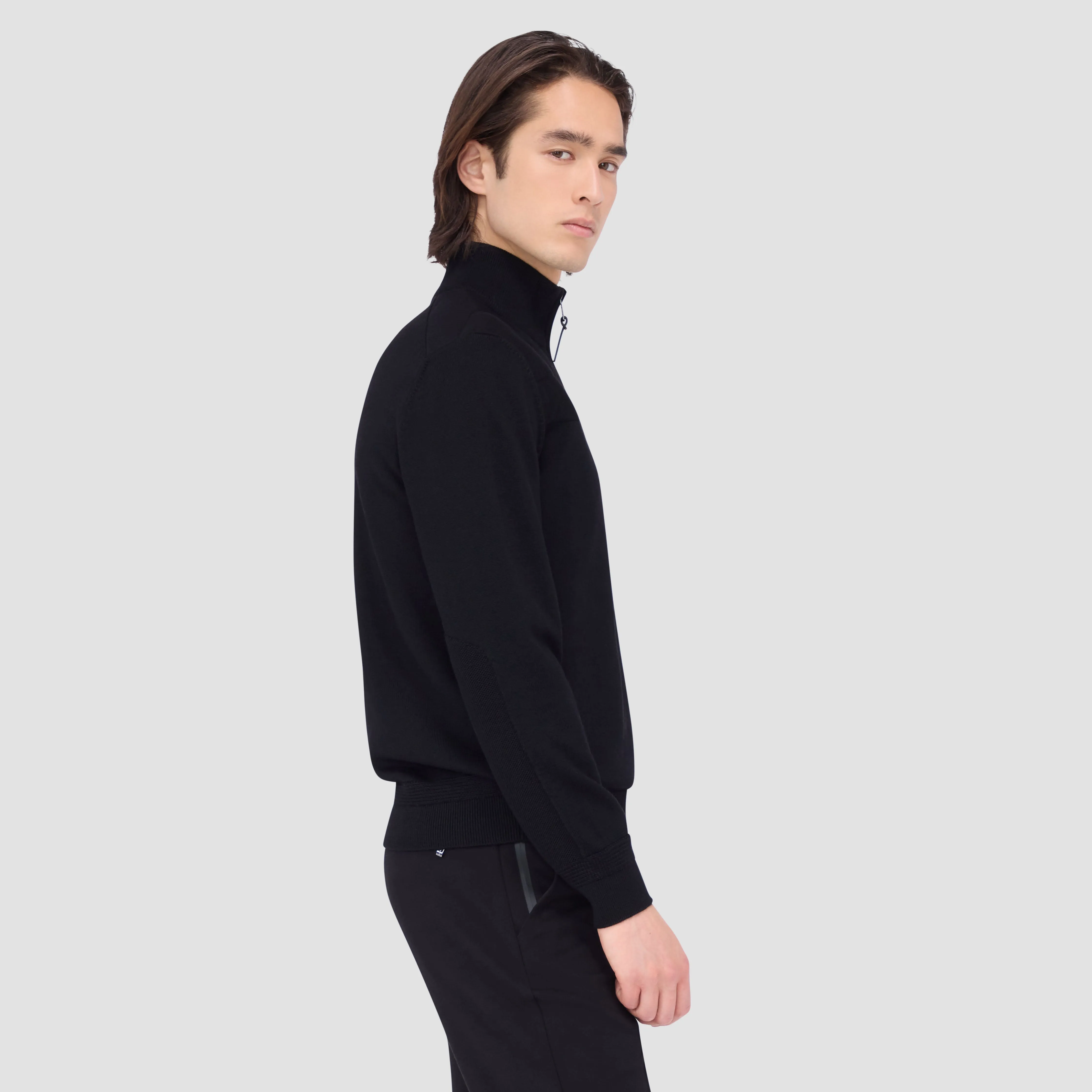 Quilted Yoke Quarter-Zip Sweater sold by Bugatchi product image thumbnail 4