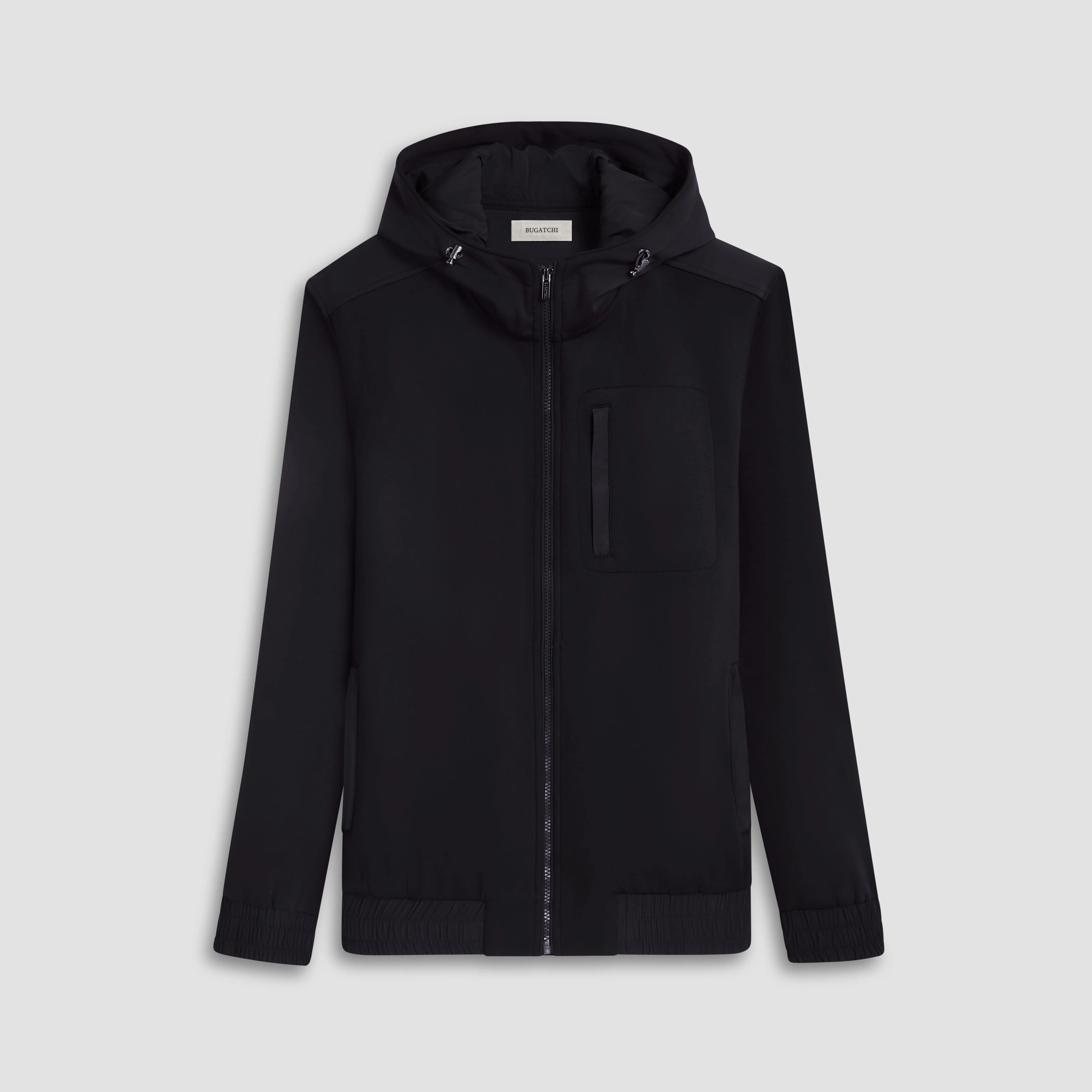 Soft Touch Performance Zip-Up Jacket With Hood sold by Bugatchi