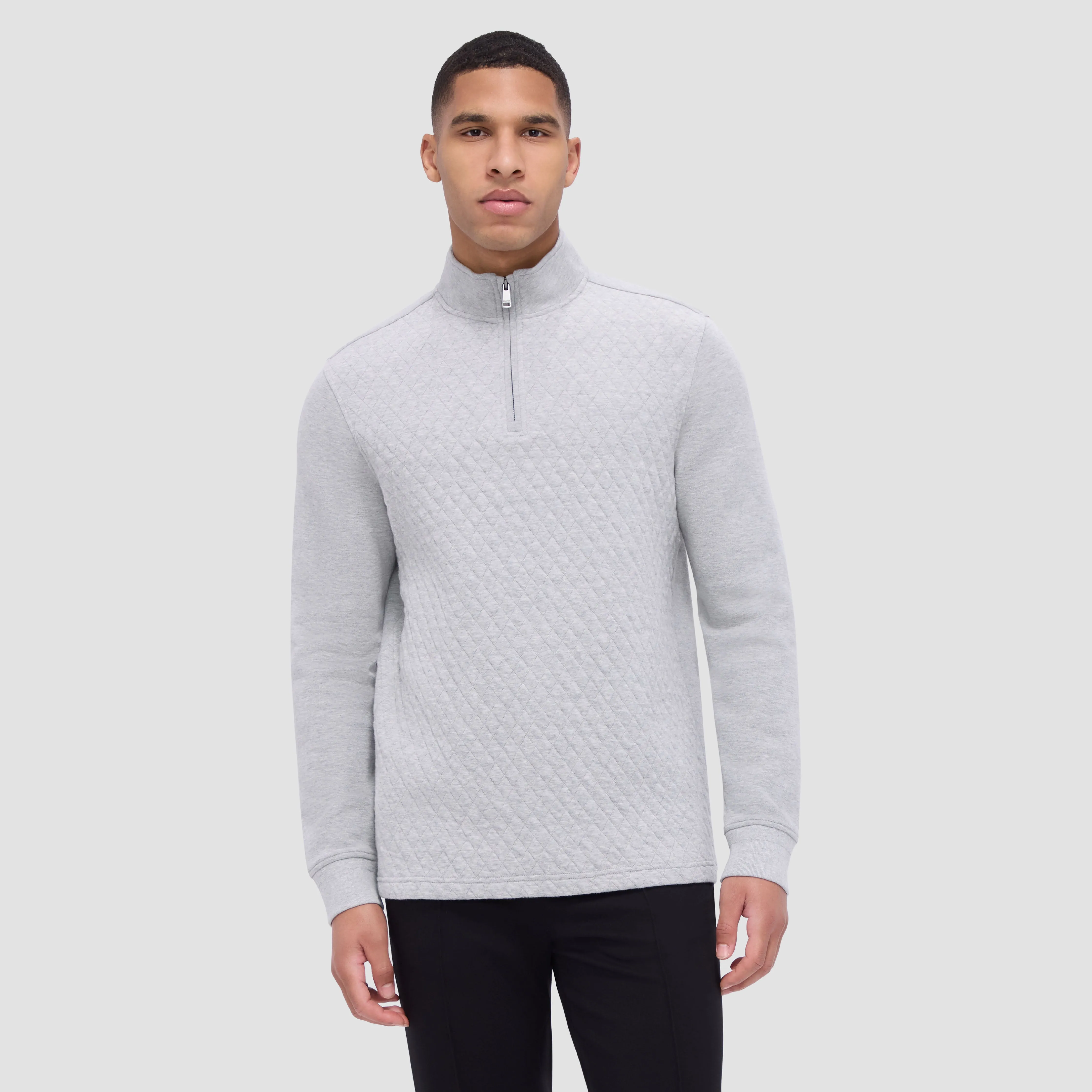 Diamond Quilted Quarter-Zip Pullover sold by Bugatchi product image thumbnail 2