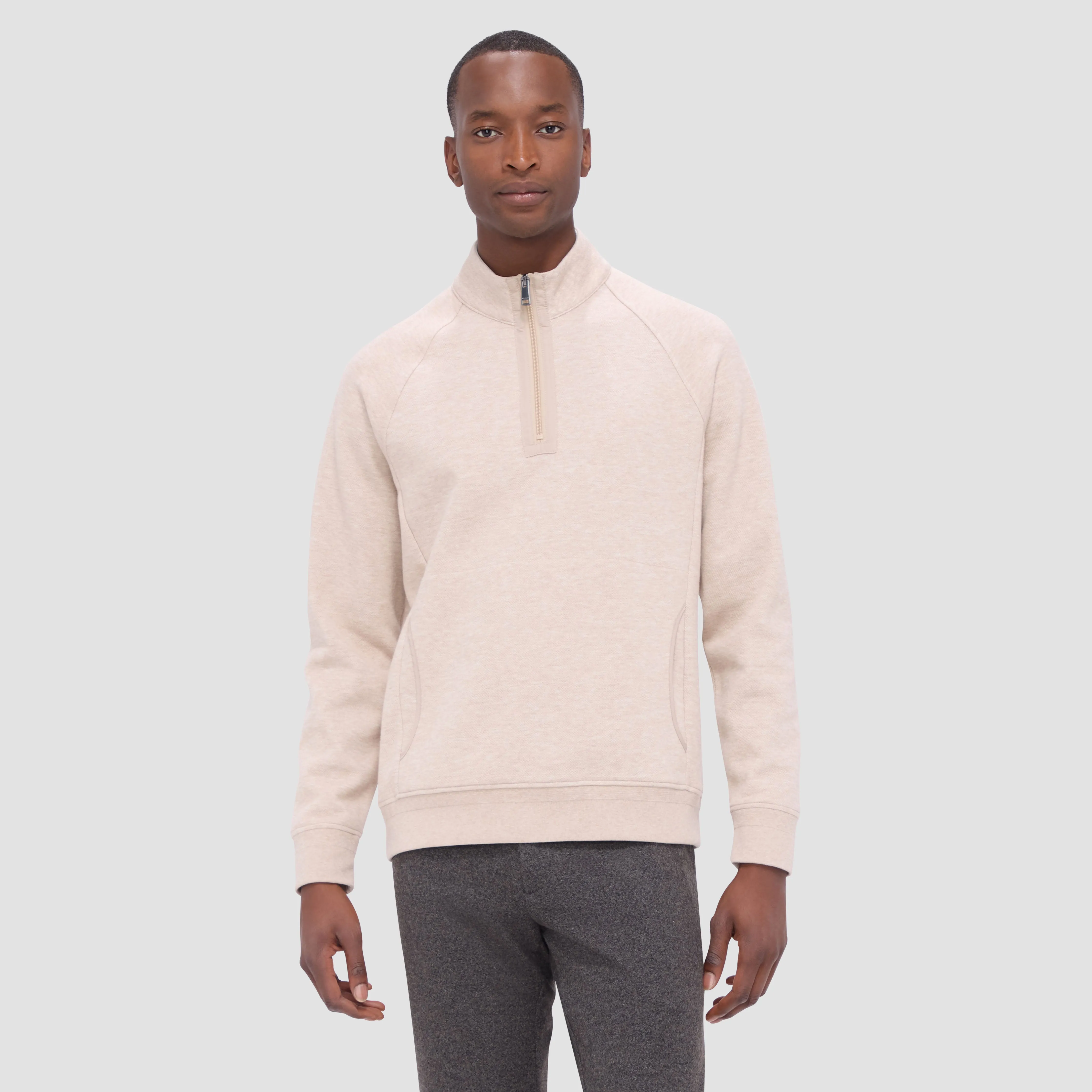 Double Sided Pique/Heather Quarter-Zip Pullover sold by Bugatchi product image thumbnail 2