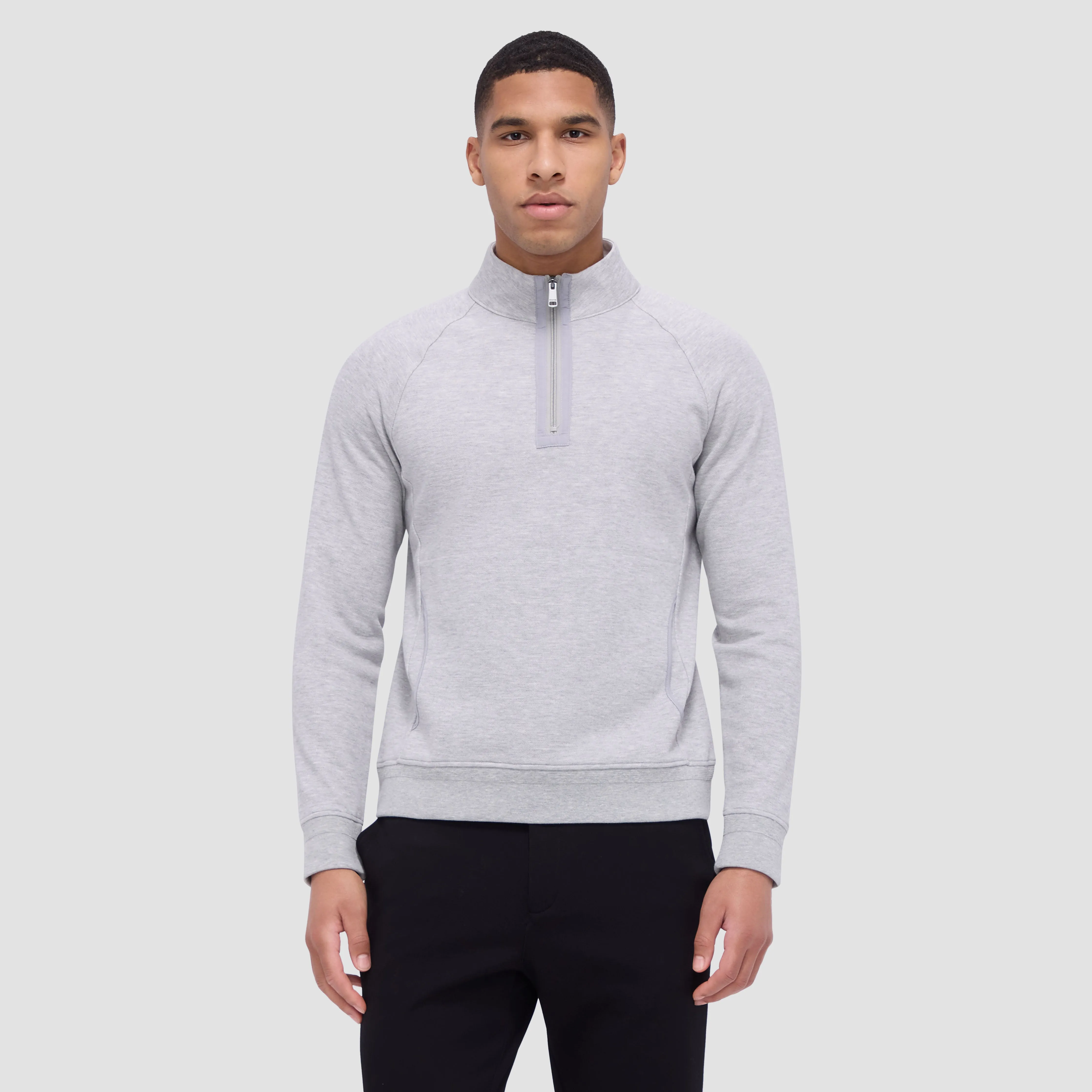 Double Sided Pique/Heather Quarter-Zip Pullover sold by Bugatchi product image thumbnail 2
