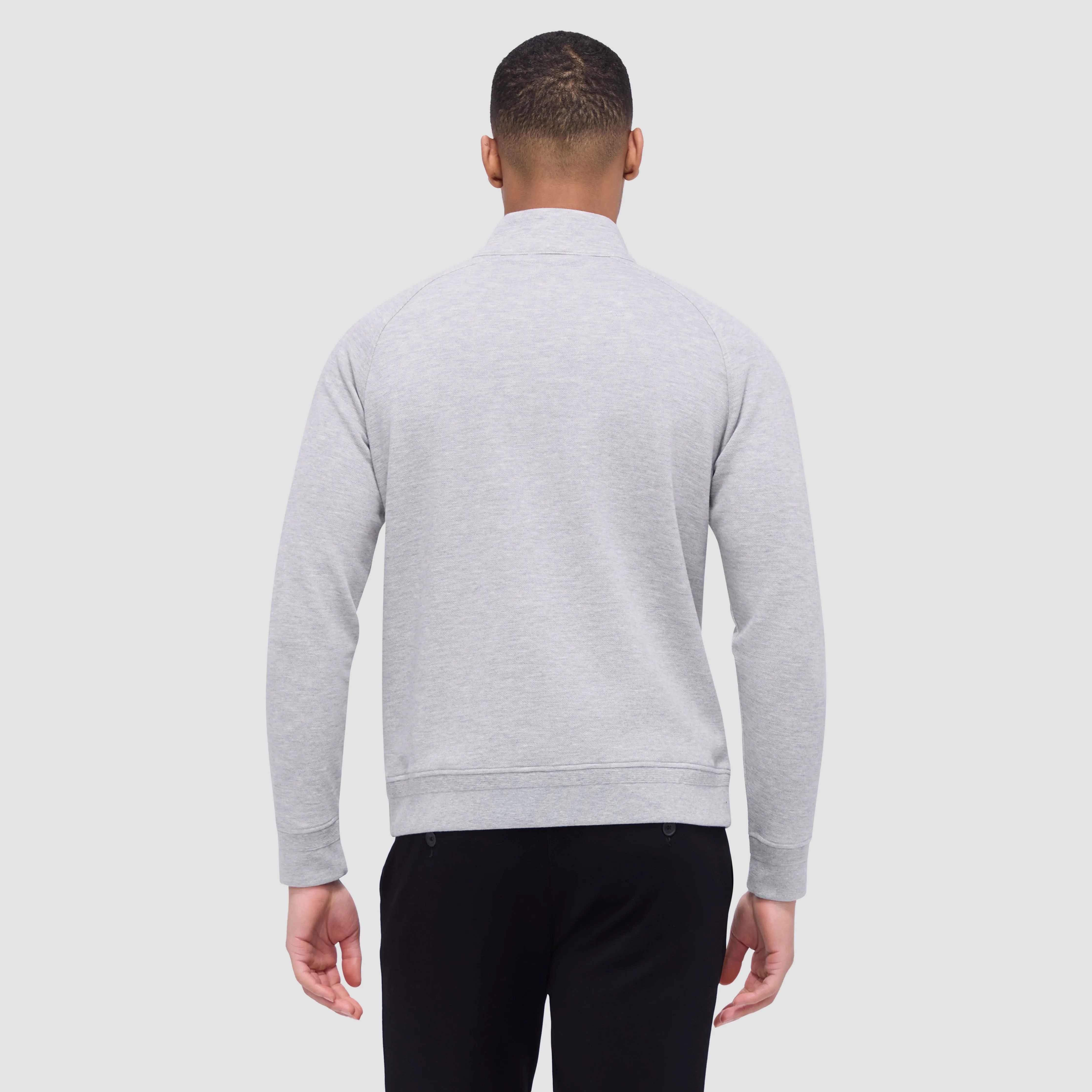 Double Sided Pique/Heather Quarter-Zip Pullover sold by Bugatchi product image thumbnail 4