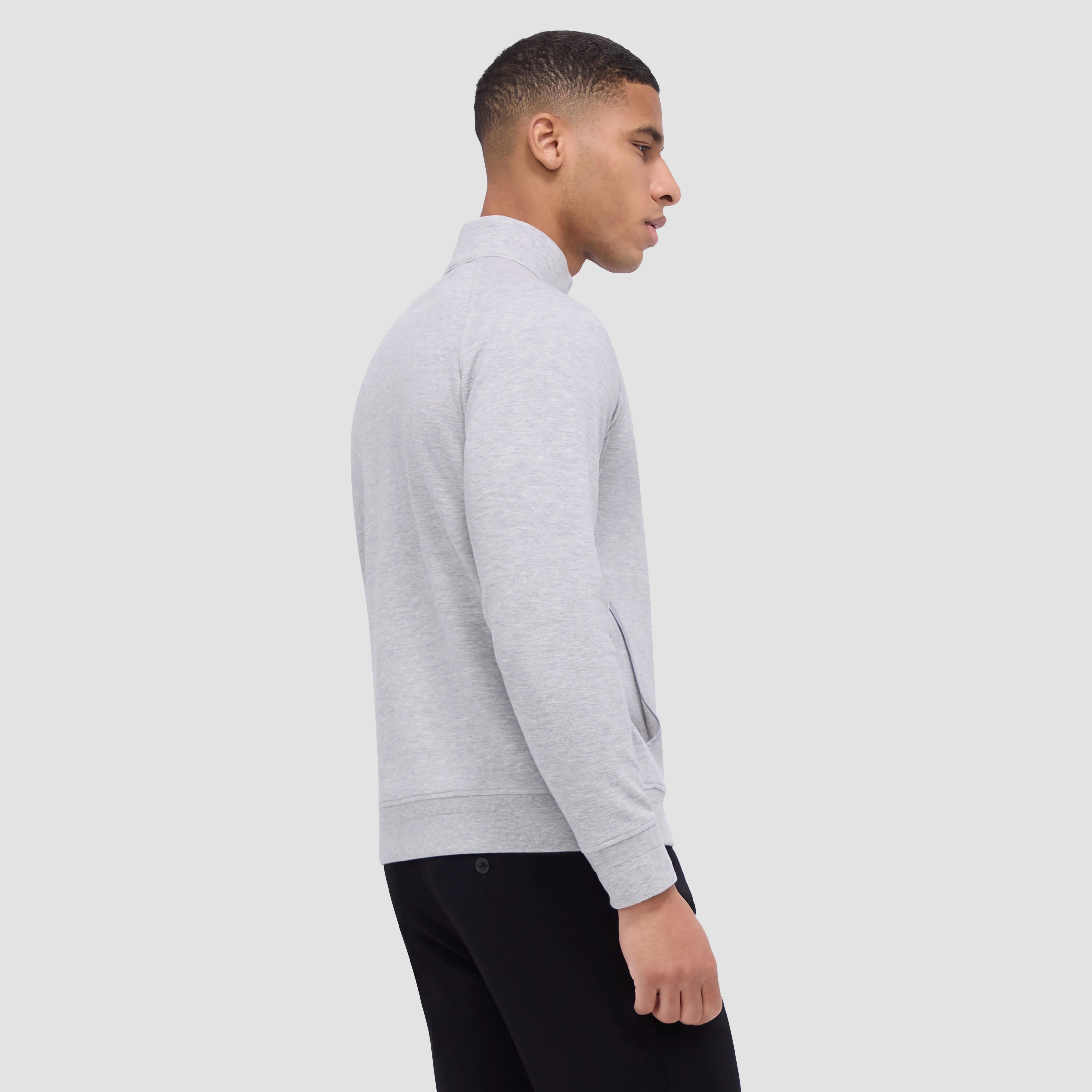 Double Sided Pique/Heather Quarter-Zip Pullover sold by Bugatchi product image thumbnail 3