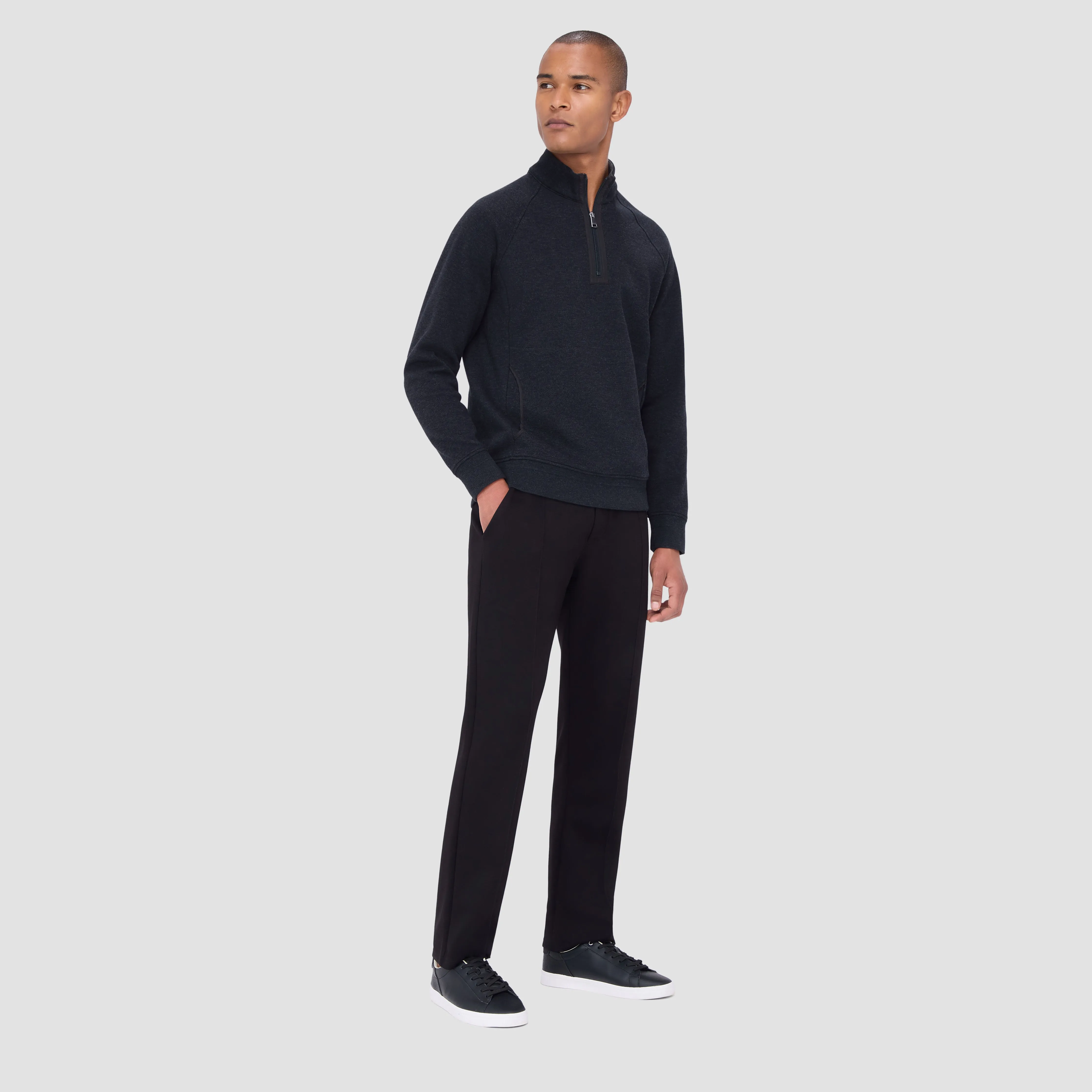 Double Sided Pique/Heather Quarter-Zip Pullover sold by Bugatchi product image thumbnail 5