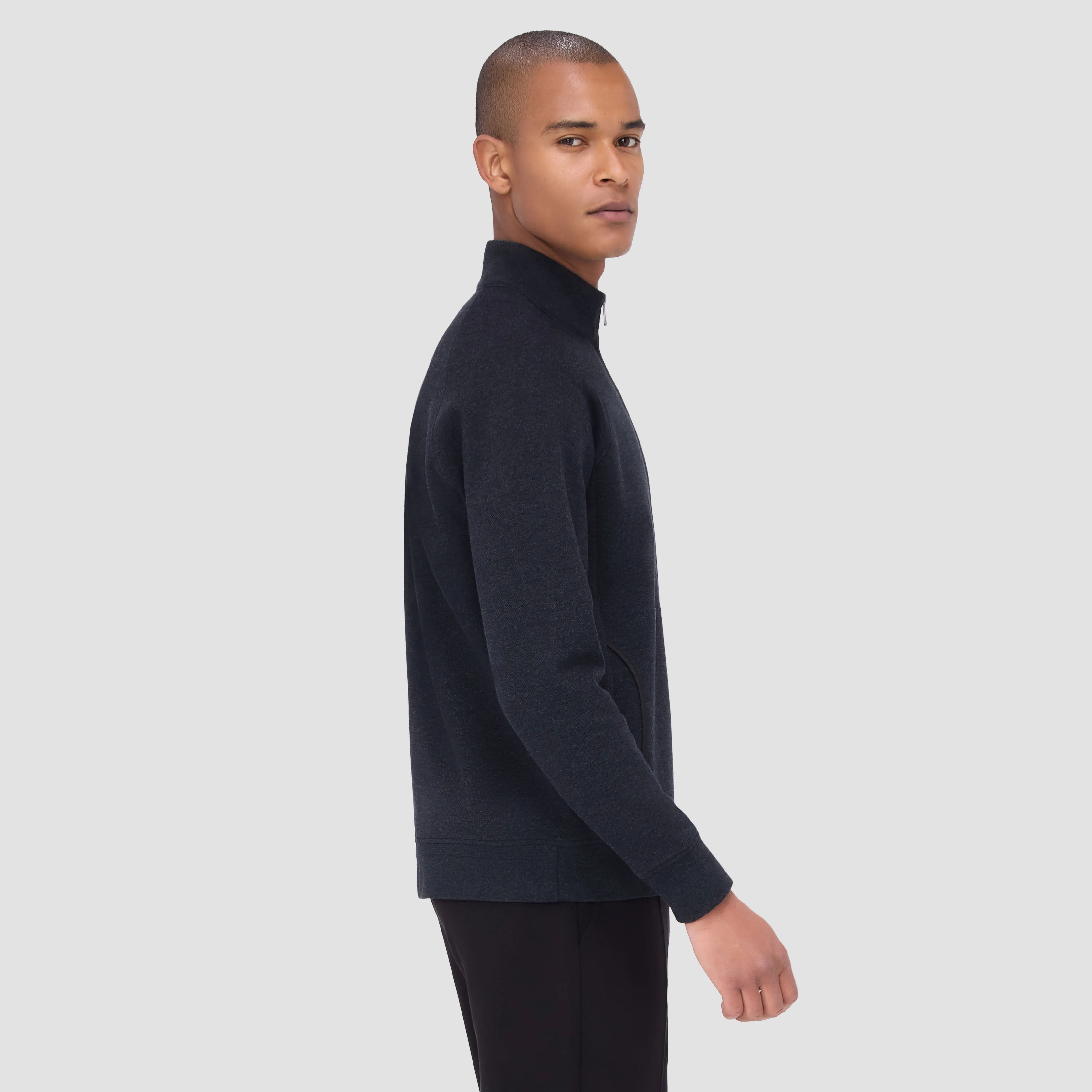 Double Sided Pique/Heather Quarter-Zip Pullover sold by Bugatchi product image thumbnail 3