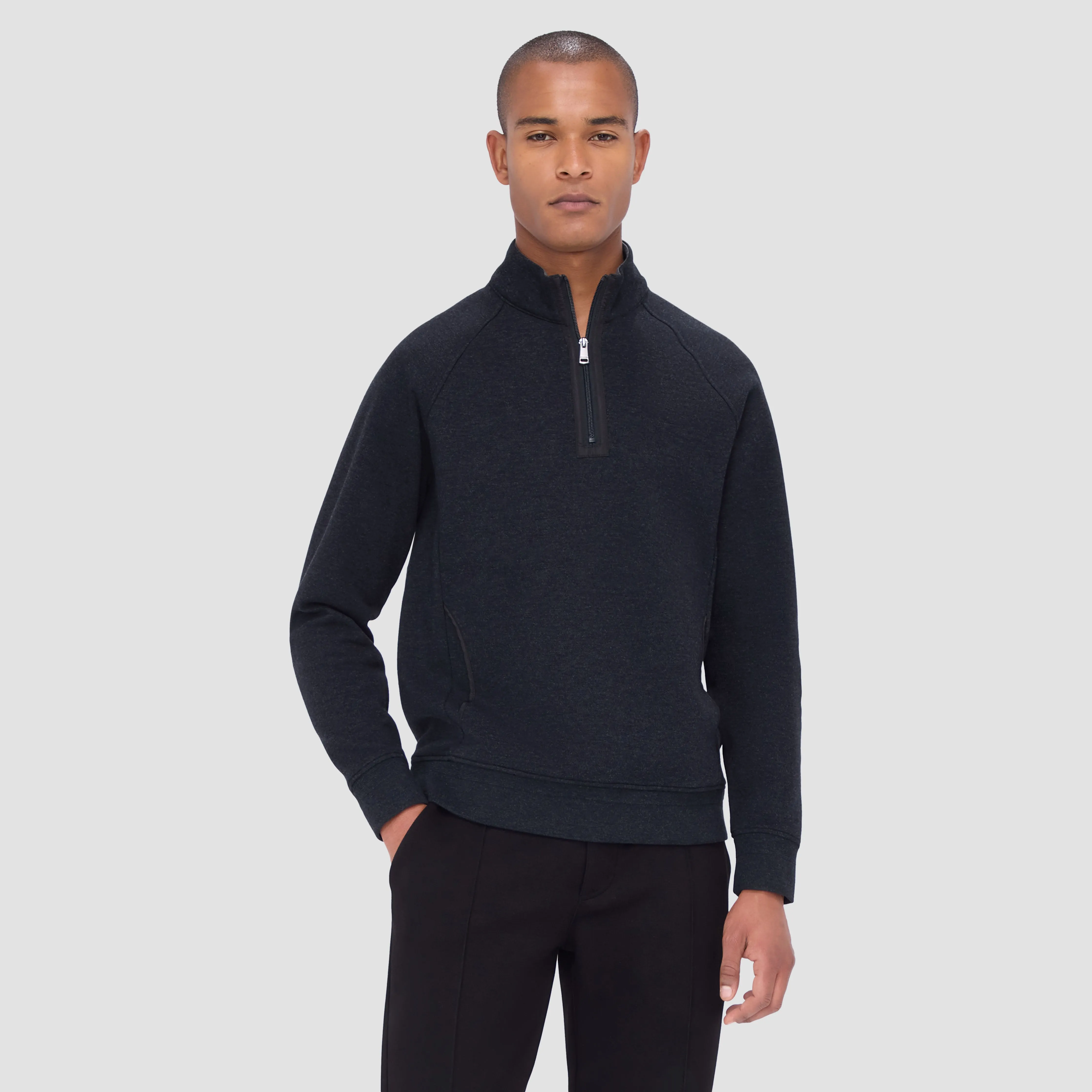 Double Sided Pique/Heather Quarter-Zip Pullover sold by Bugatchi product image thumbnail 2