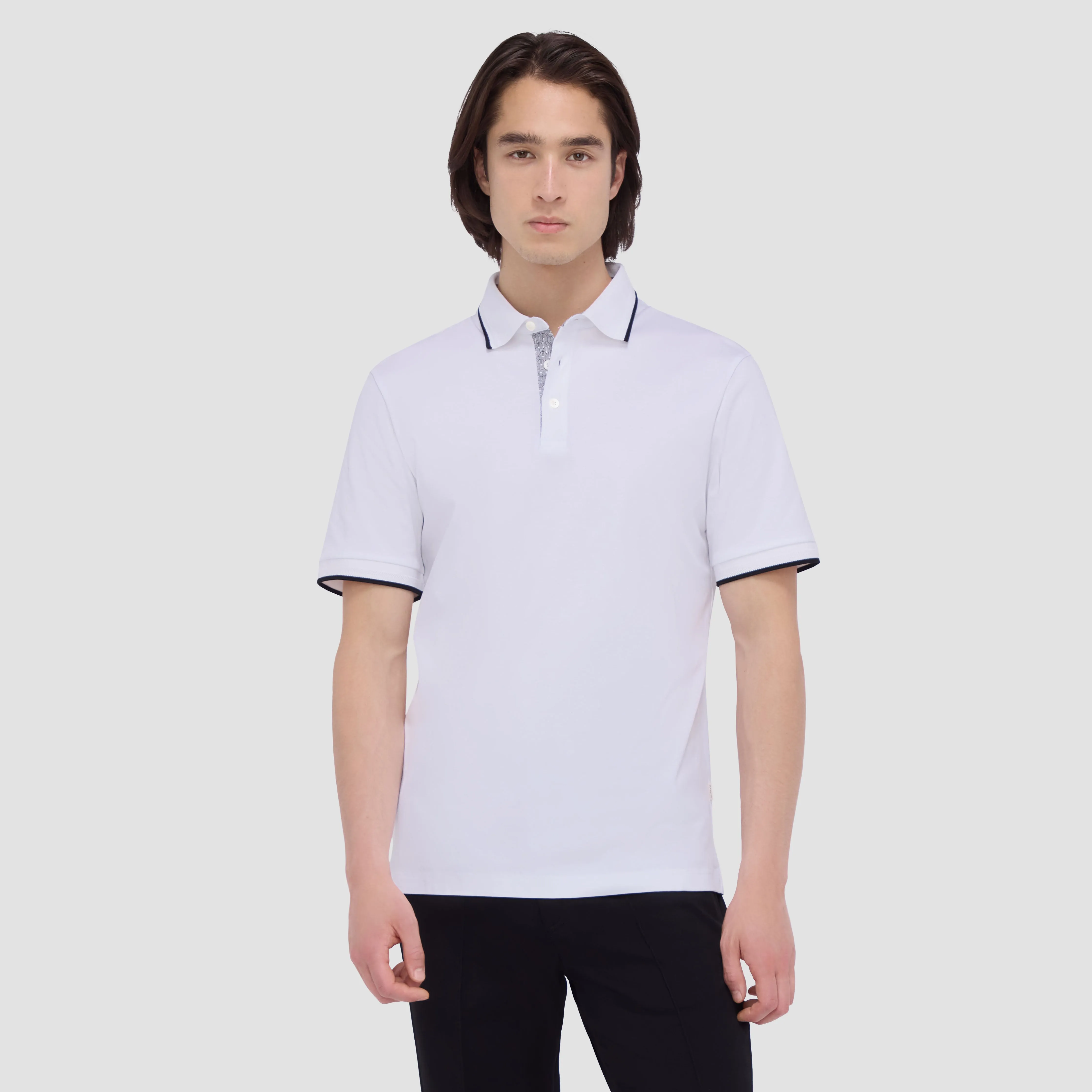 Contrast Three Button Polo sold by Bugatchi product image thumbnail 2