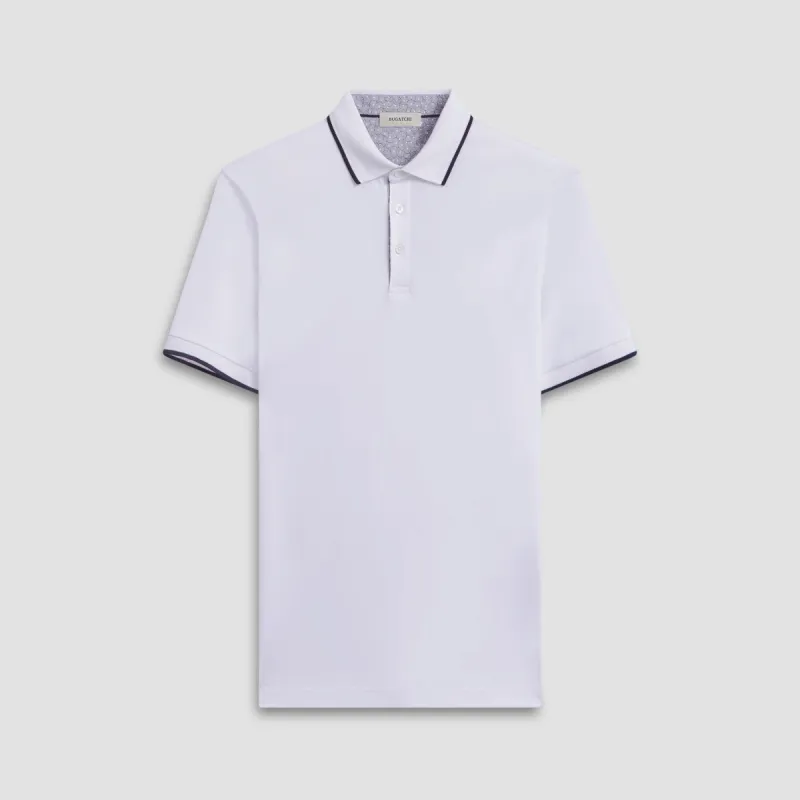 Contrast Three Button Polo sold by Bugatchi