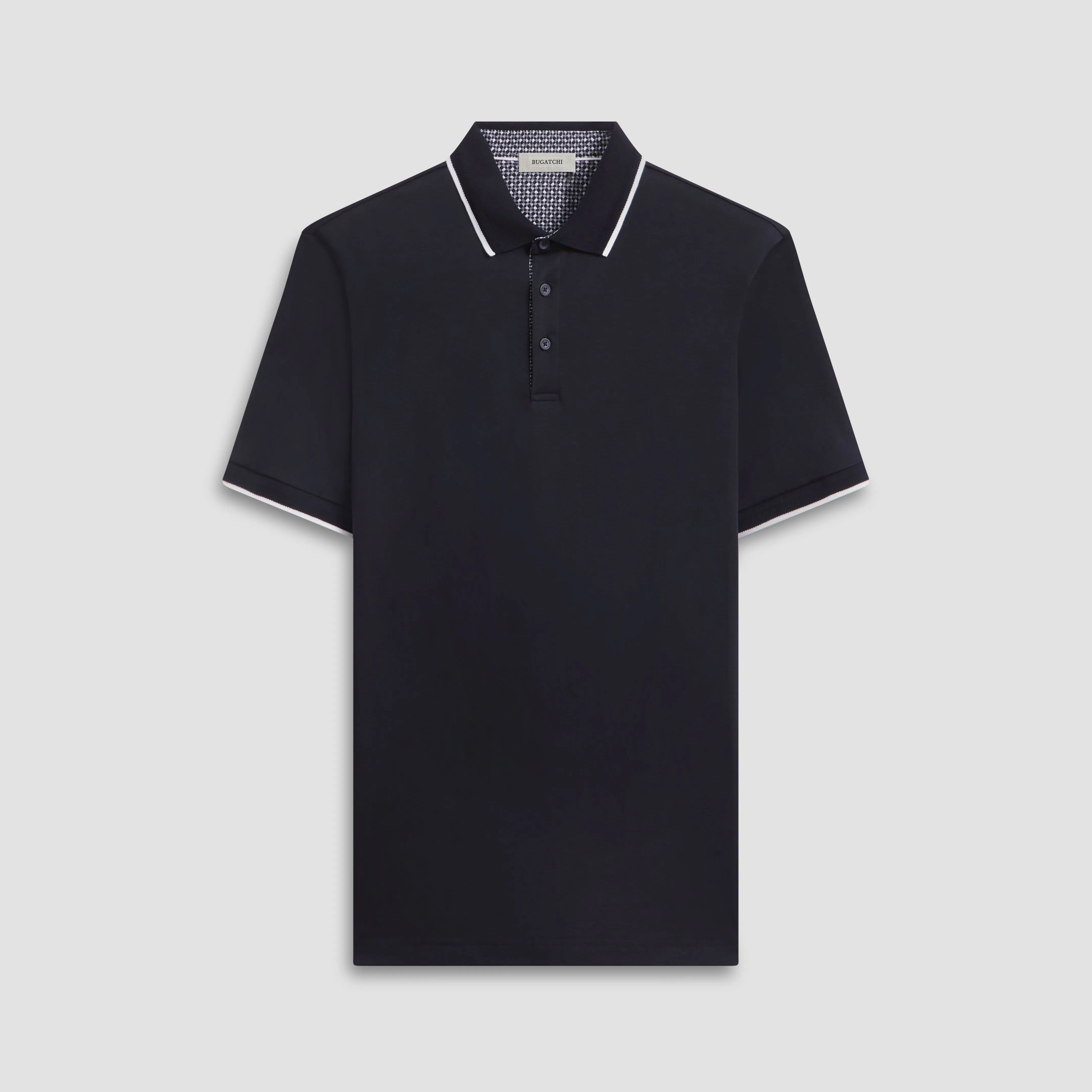 Contrast Three Button Polo sold by Bugatchi