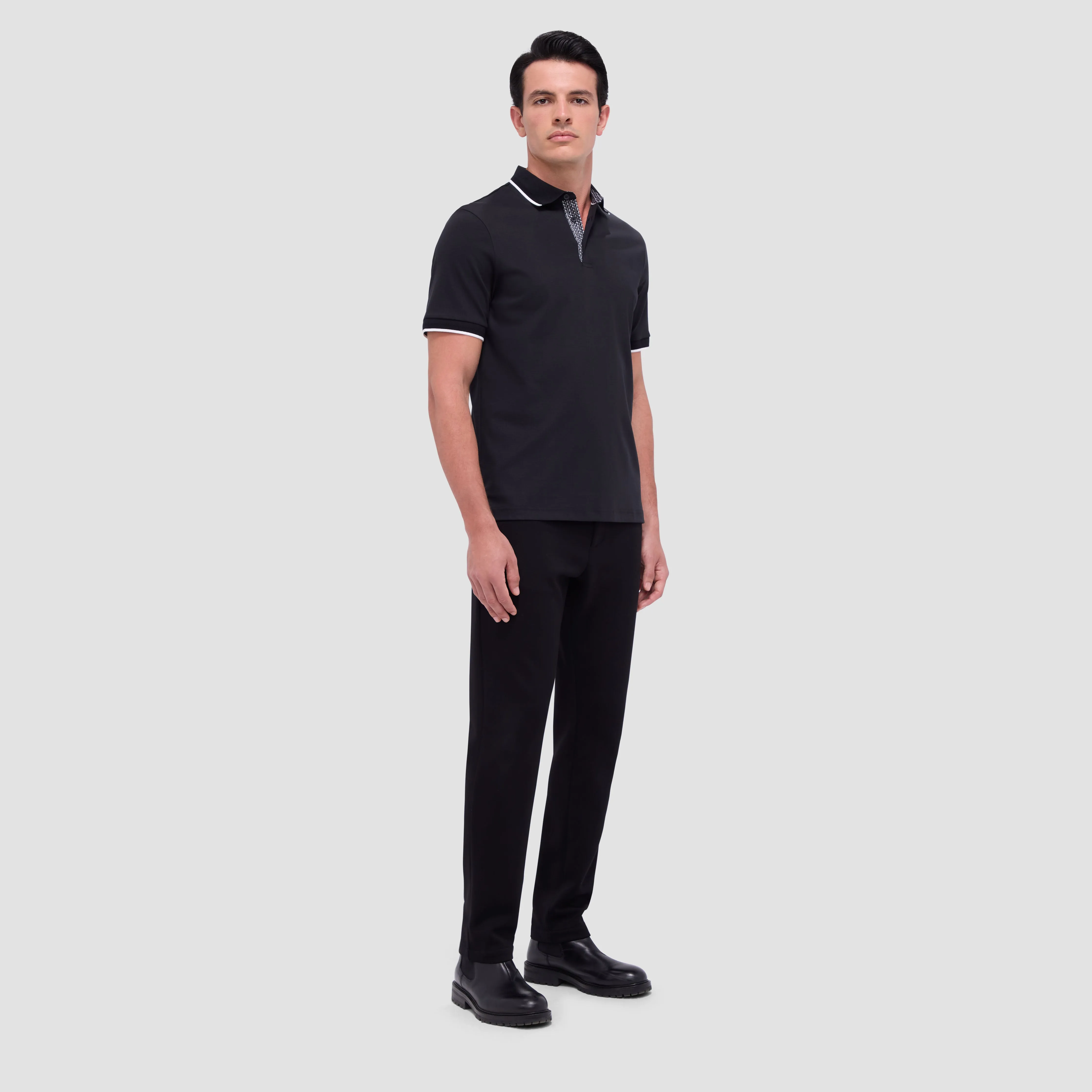 Contrast Three Button Polo sold by Bugatchi product image thumbnail 5