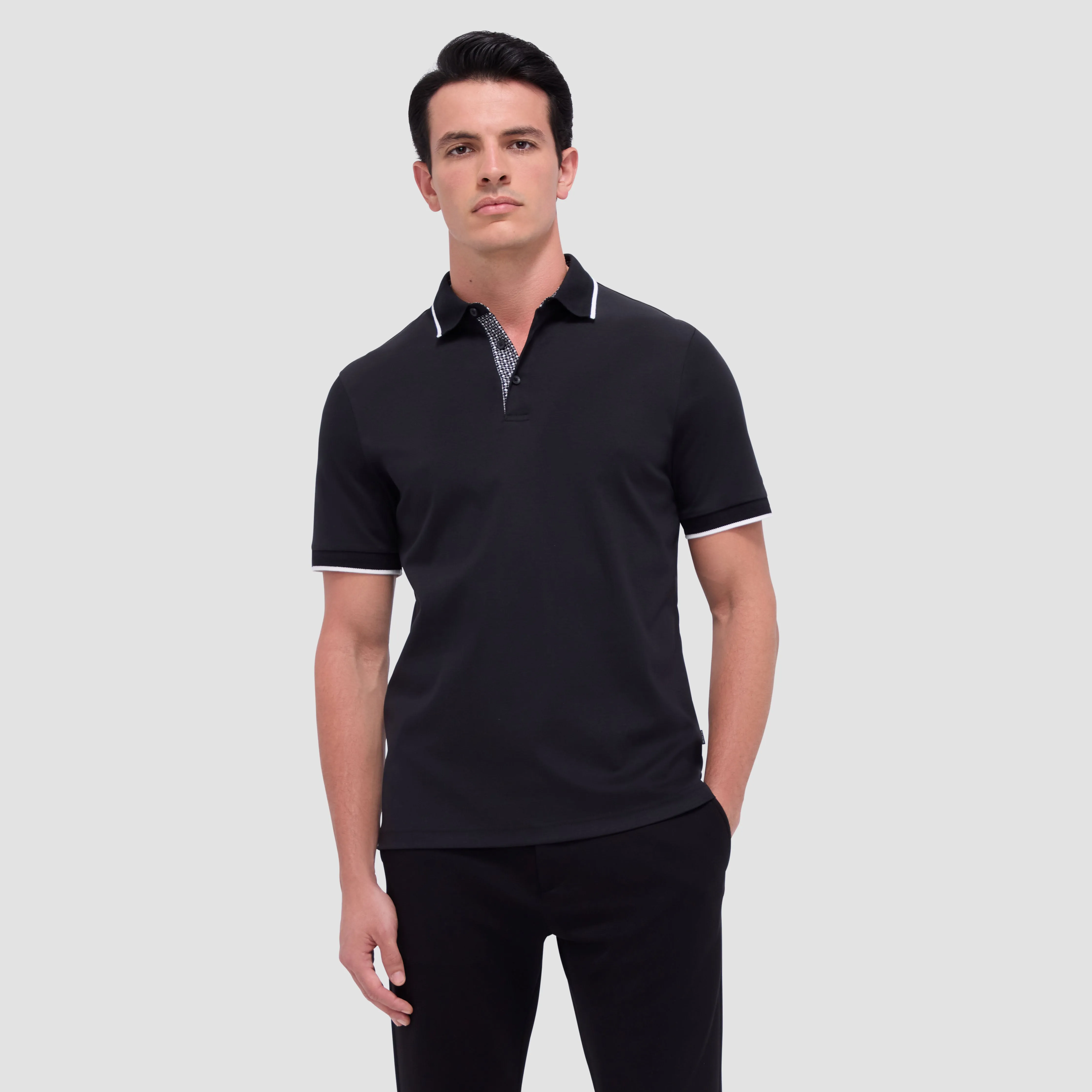 Contrast Three Button Polo sold by Bugatchi product image thumbnail 2