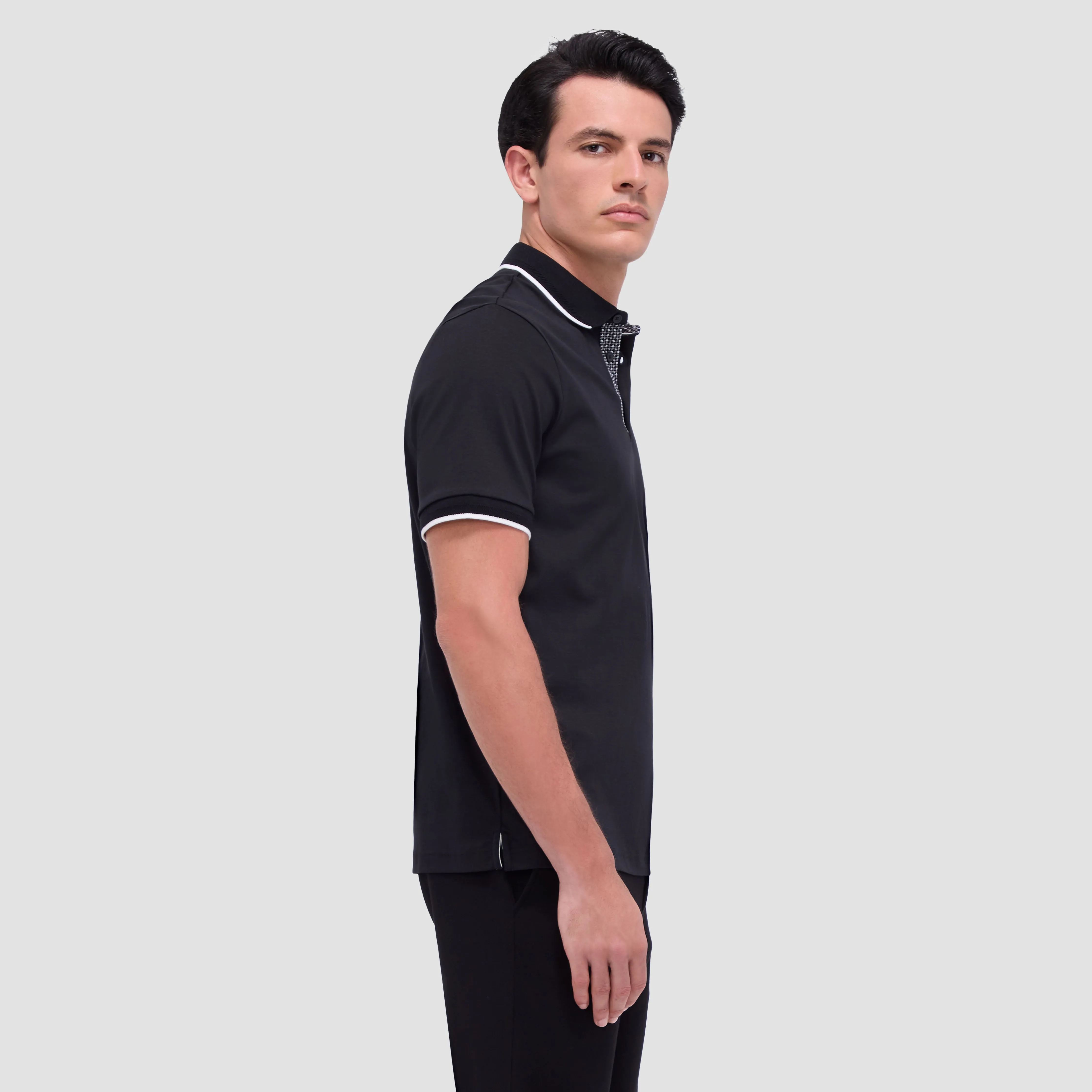 Contrast Three Button Polo sold by Bugatchi product image thumbnail 3