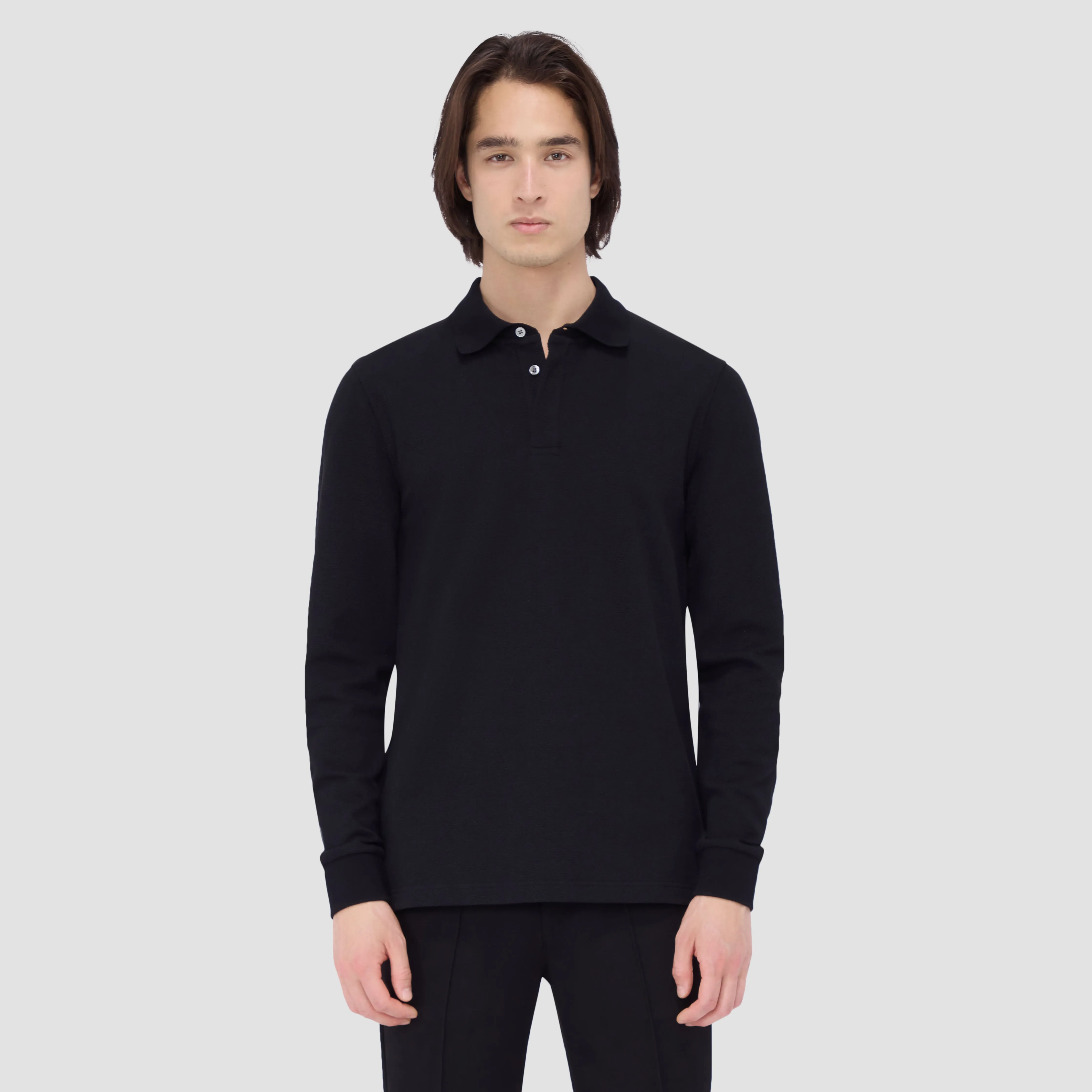 Honeycomb Long Sleeve Polo sold by Bugatchi product image thumbnail 2
