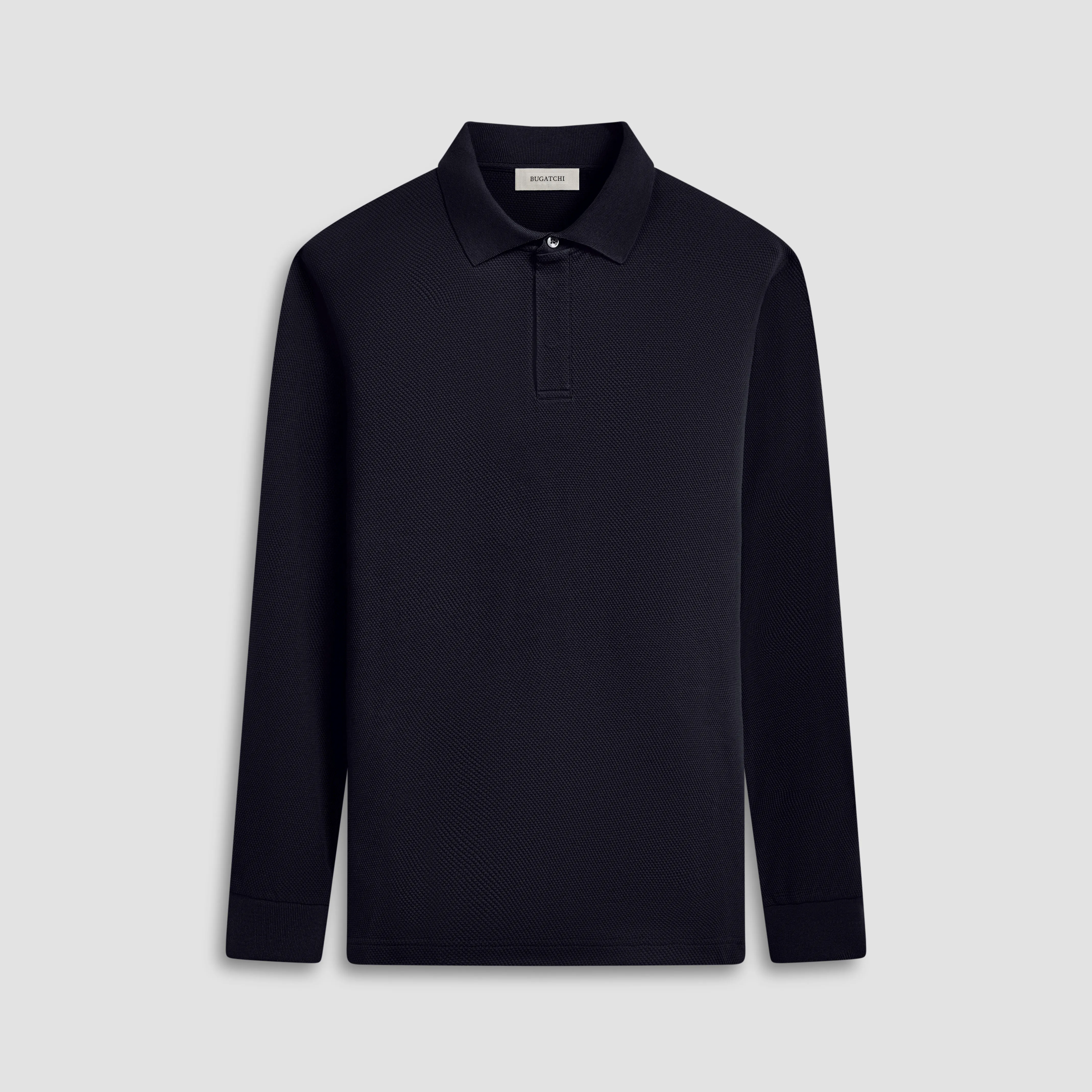 Honeycomb Long Sleeve Polo sold by Bugatchi