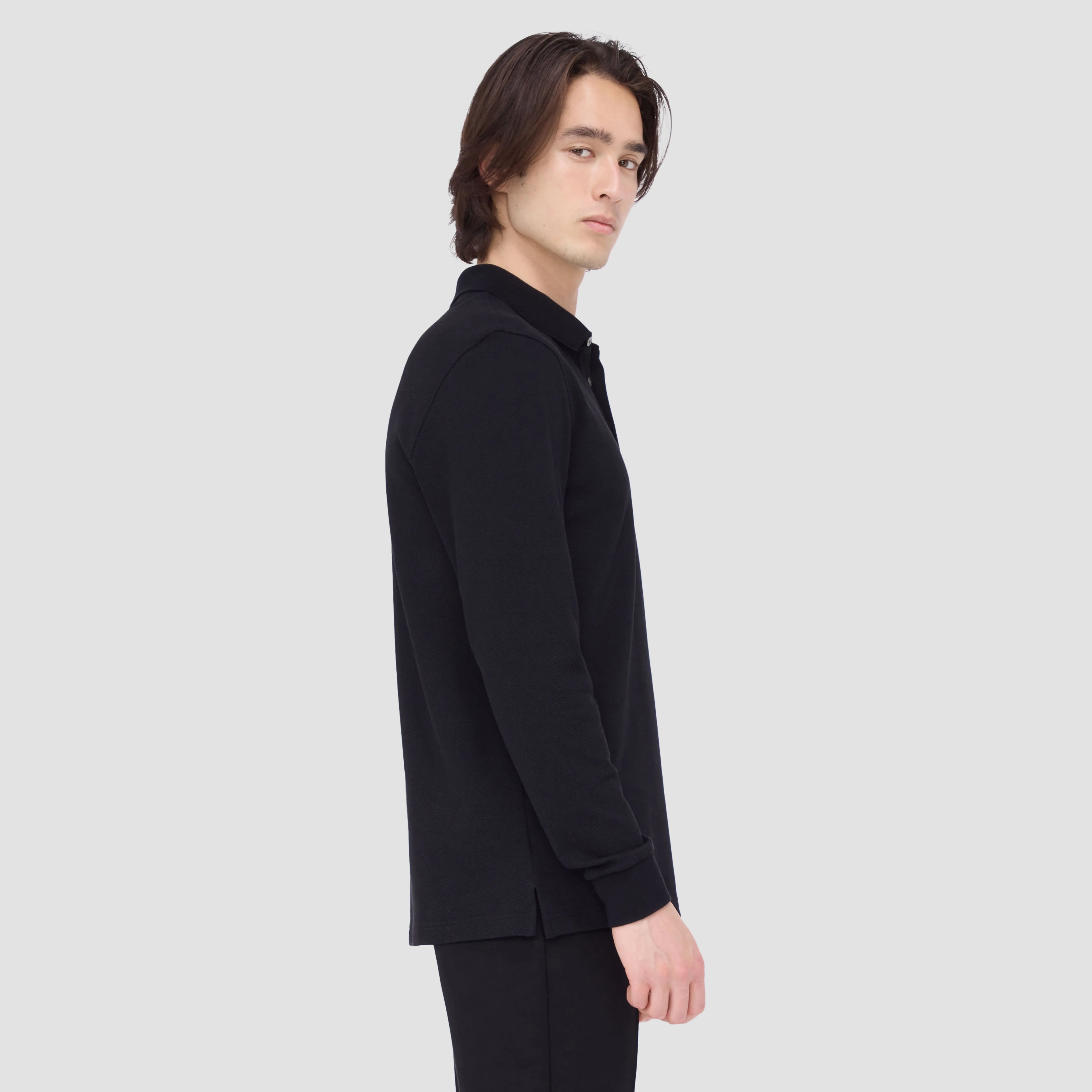 Honeycomb Long Sleeve Polo sold by Bugatchi product image thumbnail 3