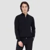 Super Merino Mock Neck Full Zip Sweater sold by Bugatchi