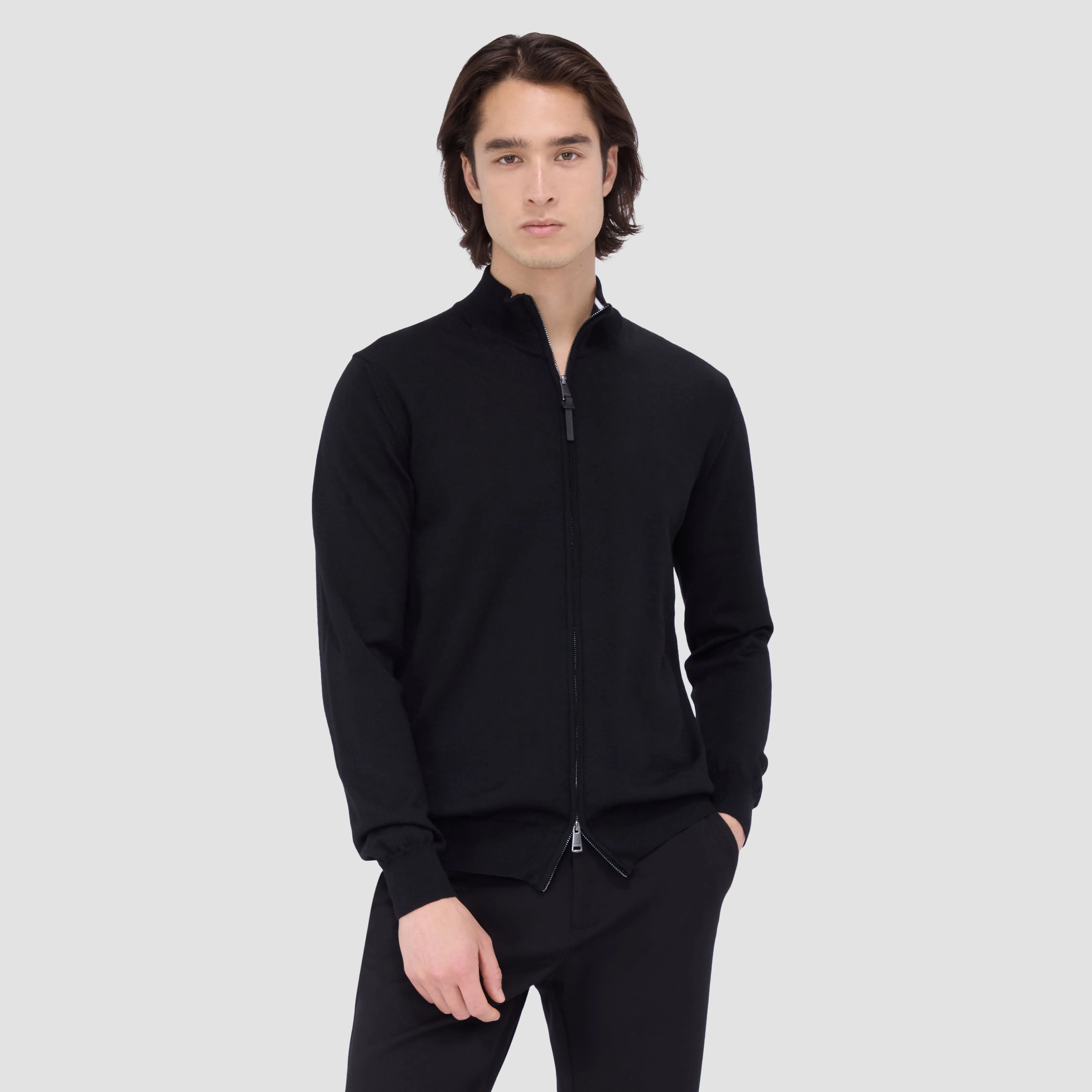 Super Merino Mock Neck Full Zip Sweater sold by Bugatchi product image thumbnail 2