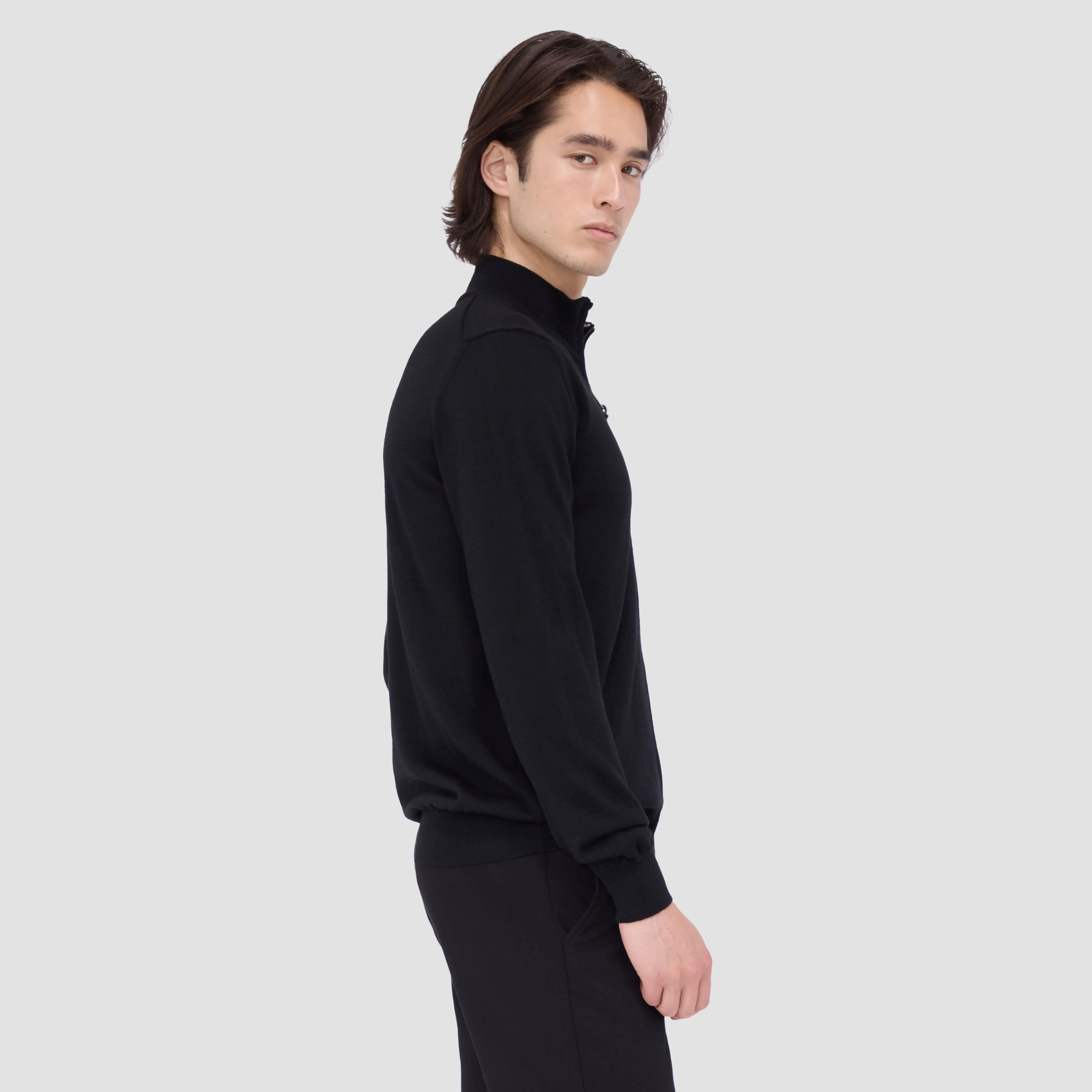 Super Merino Mock Neck Full Zip Sweater sold by Bugatchi product image thumbnail 3