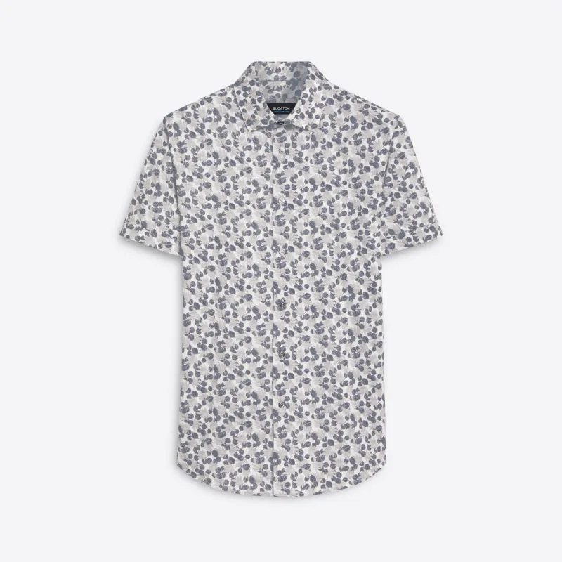 Miles Leaf Print OoohCotton Short Sleeve Shirt sold by Bugatchi