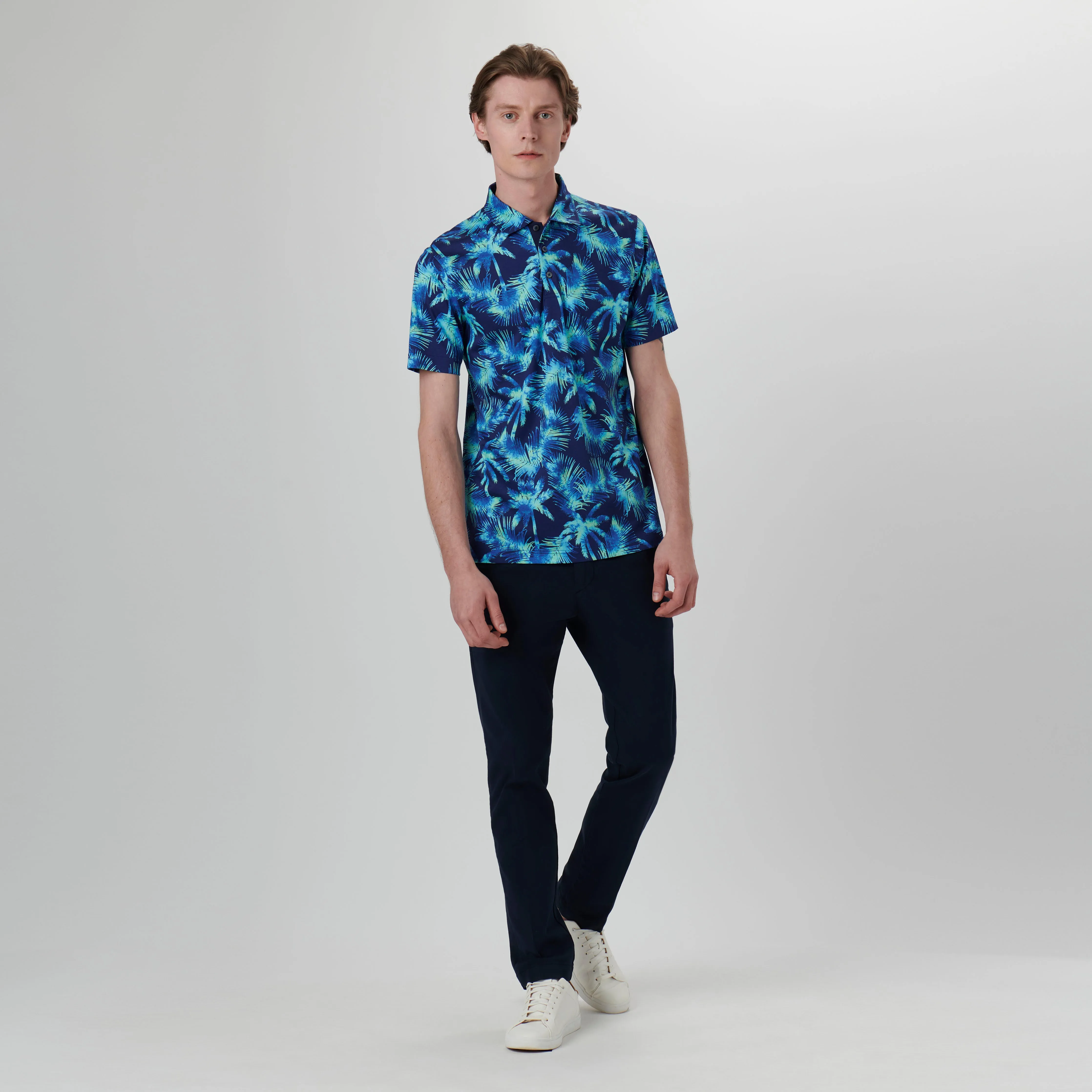 Hendrix Palm Tree Print Polo Shirt sold by Bugatchi product image thumbnail 5