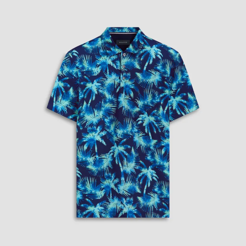 Hendrix Palm Tree Print Polo Shirt sold by Bugatchi