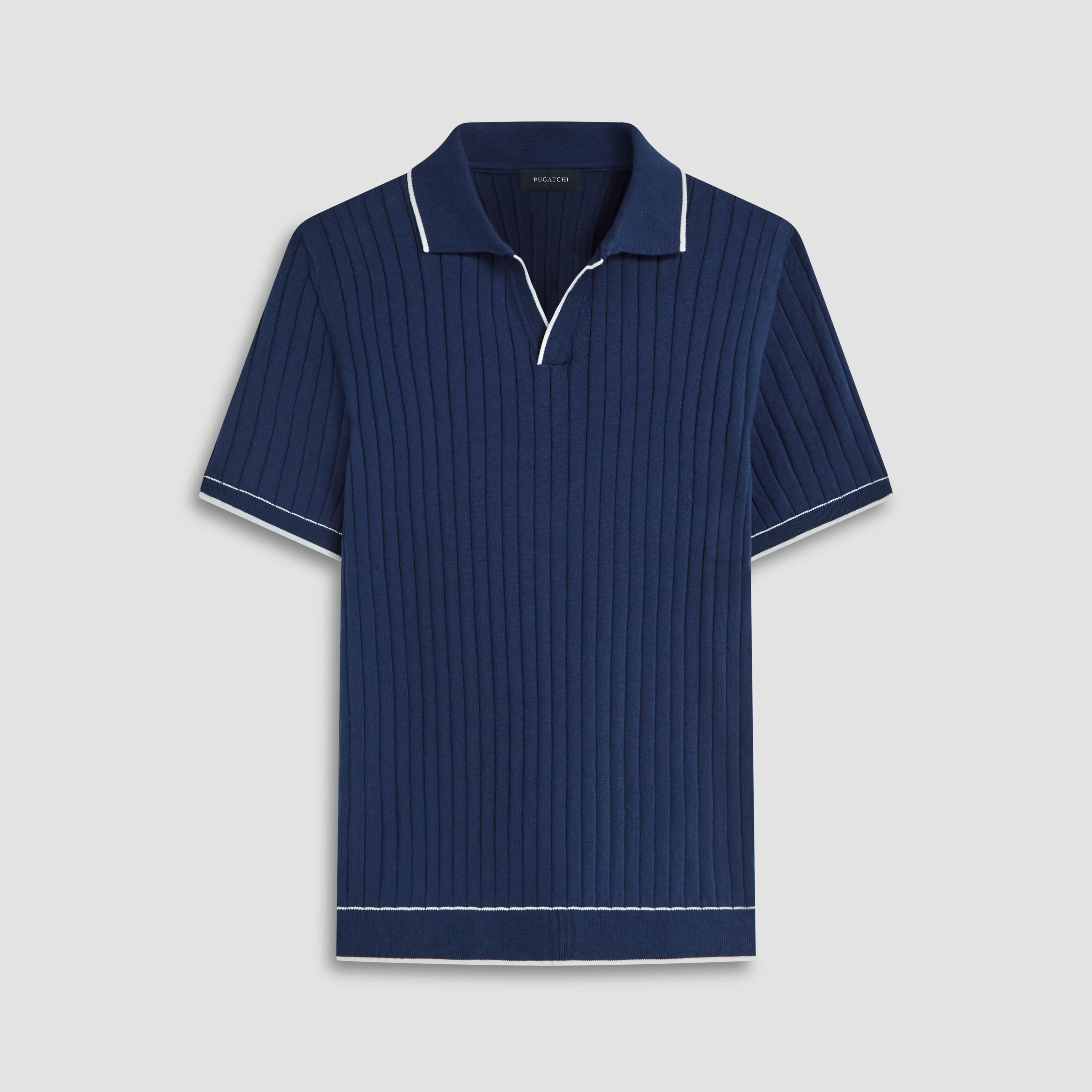 Rib Stitch Short Sleeve Johnny Sweater sold by Bugatchi product image thumbnail 2