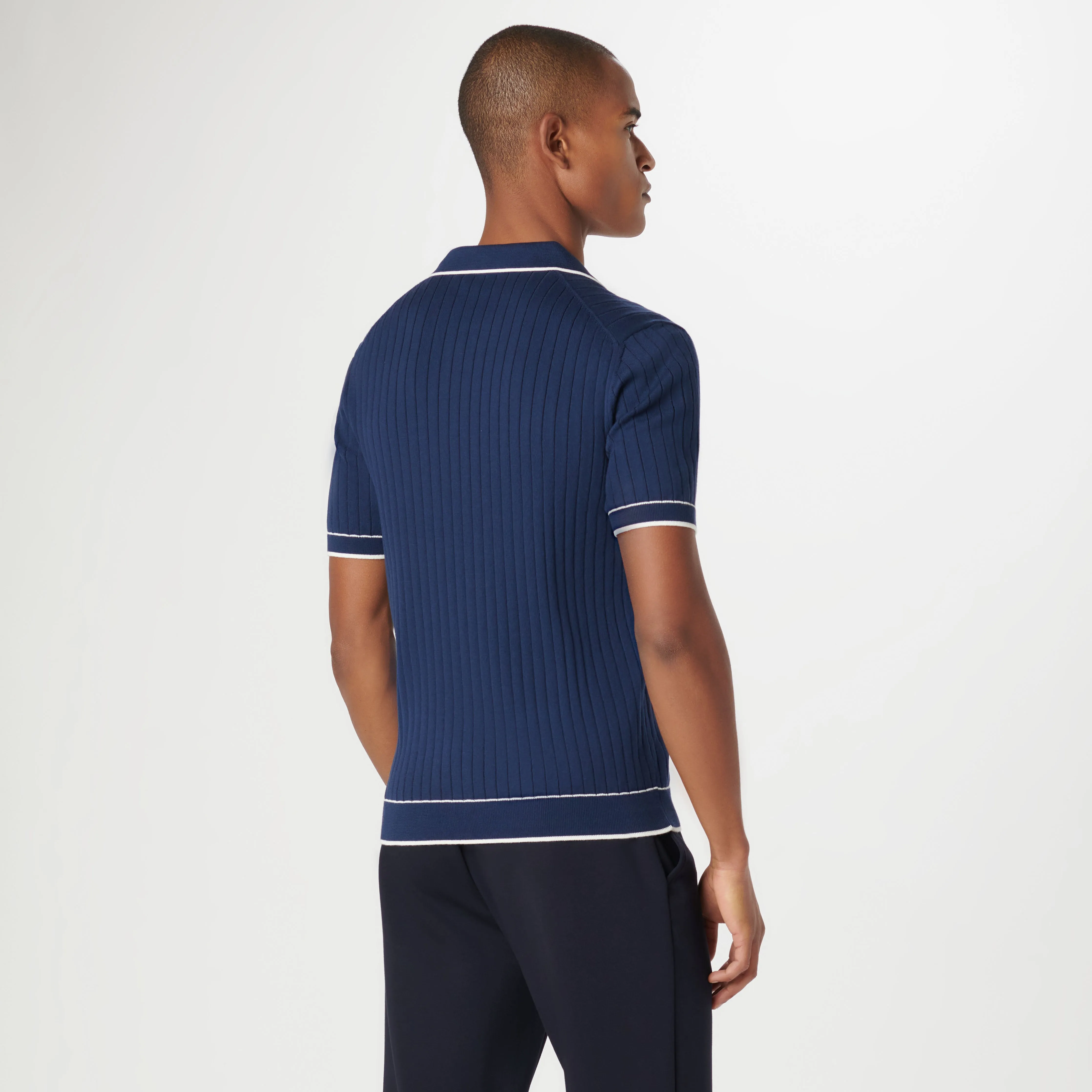 Rib Stitch Short Sleeve Johnny Sweater sold by Bugatchi product image thumbnail 5