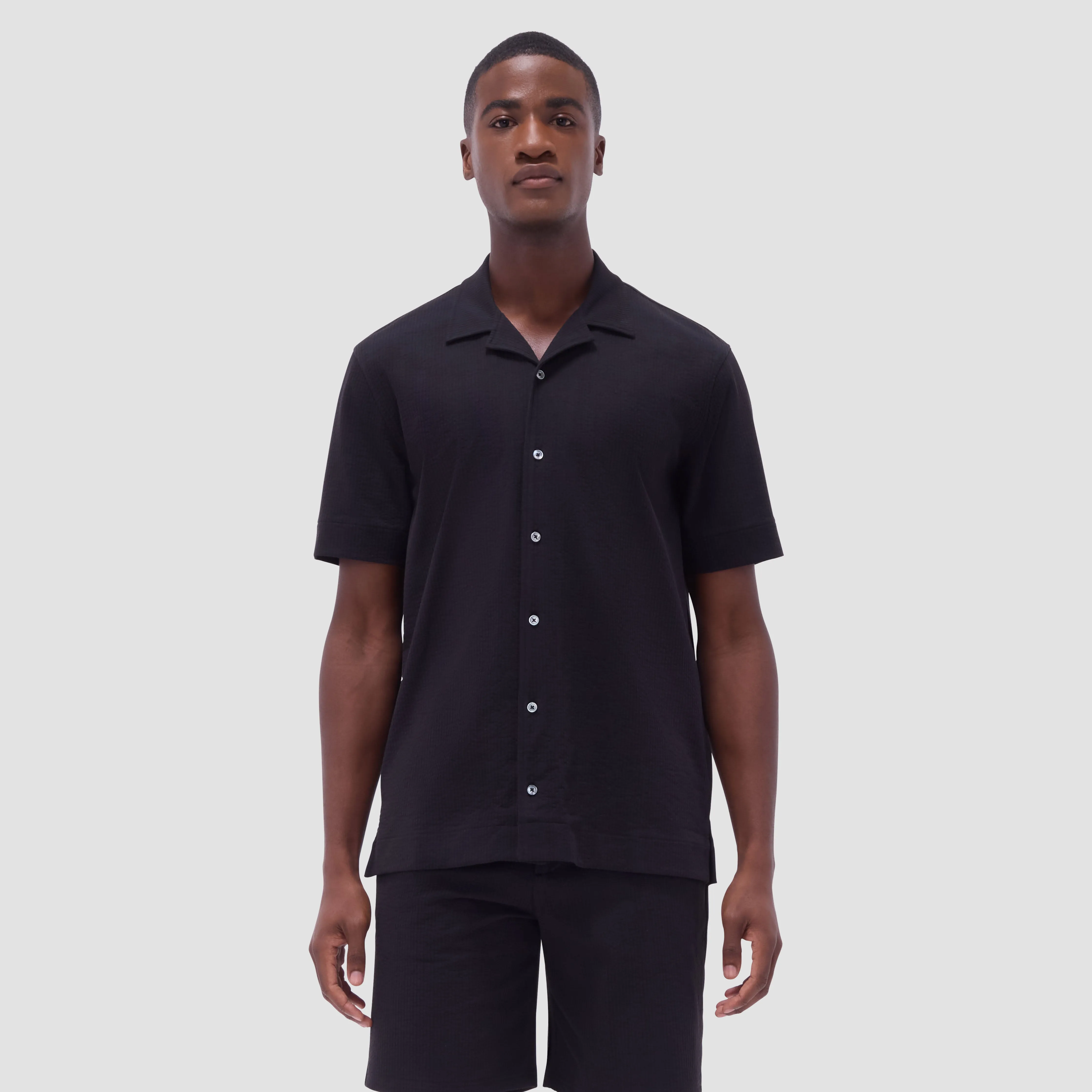 Seersucker Crinkled Camp Shirt sold by Bugatchi product image thumbnail 3