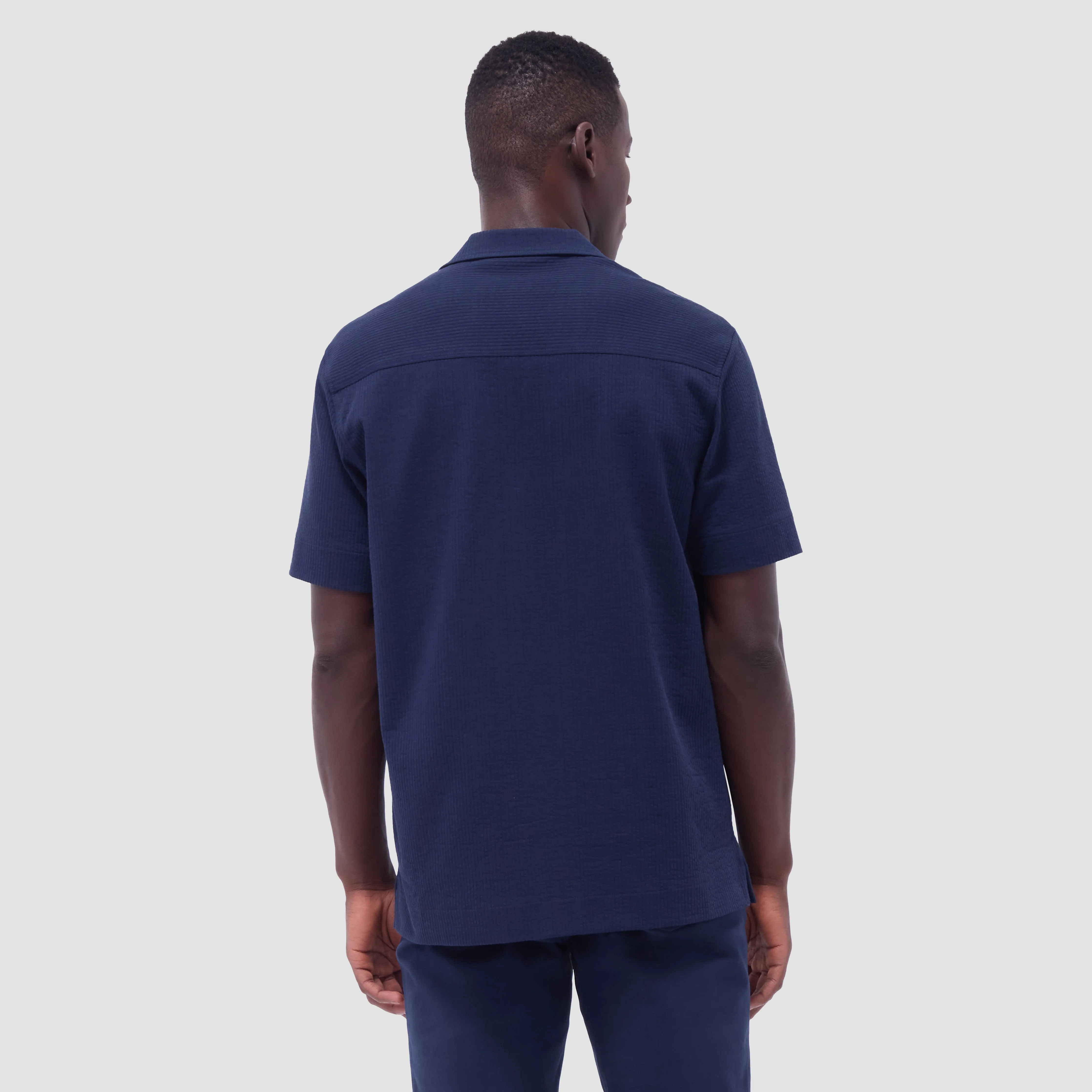 Seersucker Crinkled Camp Shirt sold by Bugatchi product image thumbnail 4