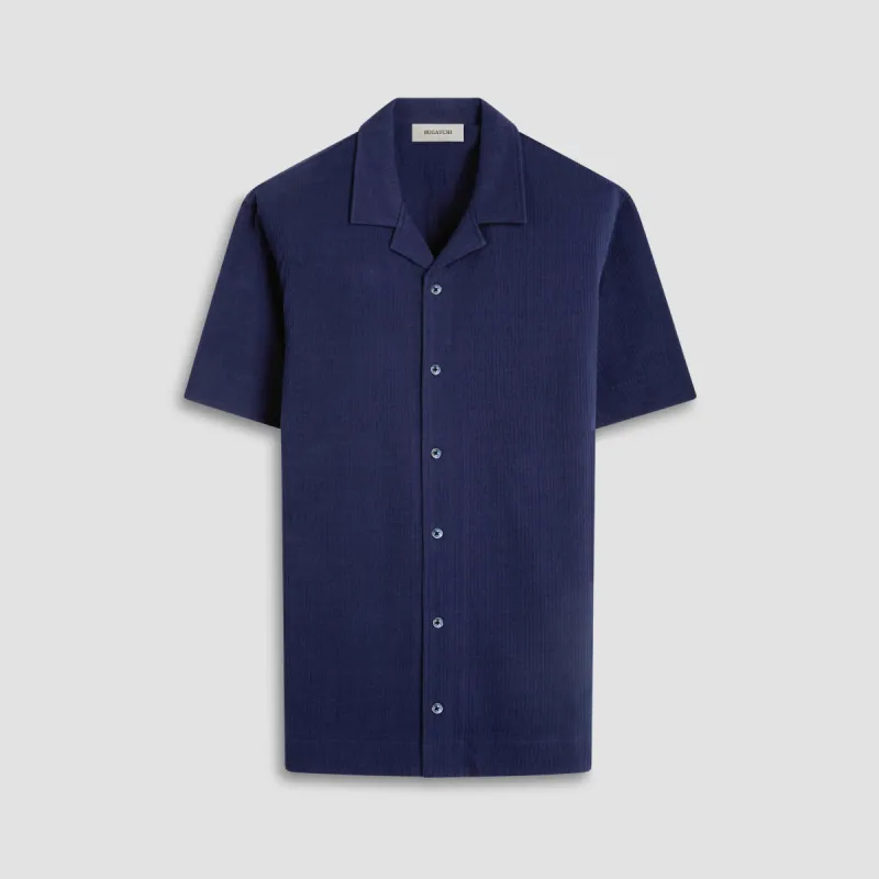 Seersucker Crinkled Camp Shirt sold by Bugatchi