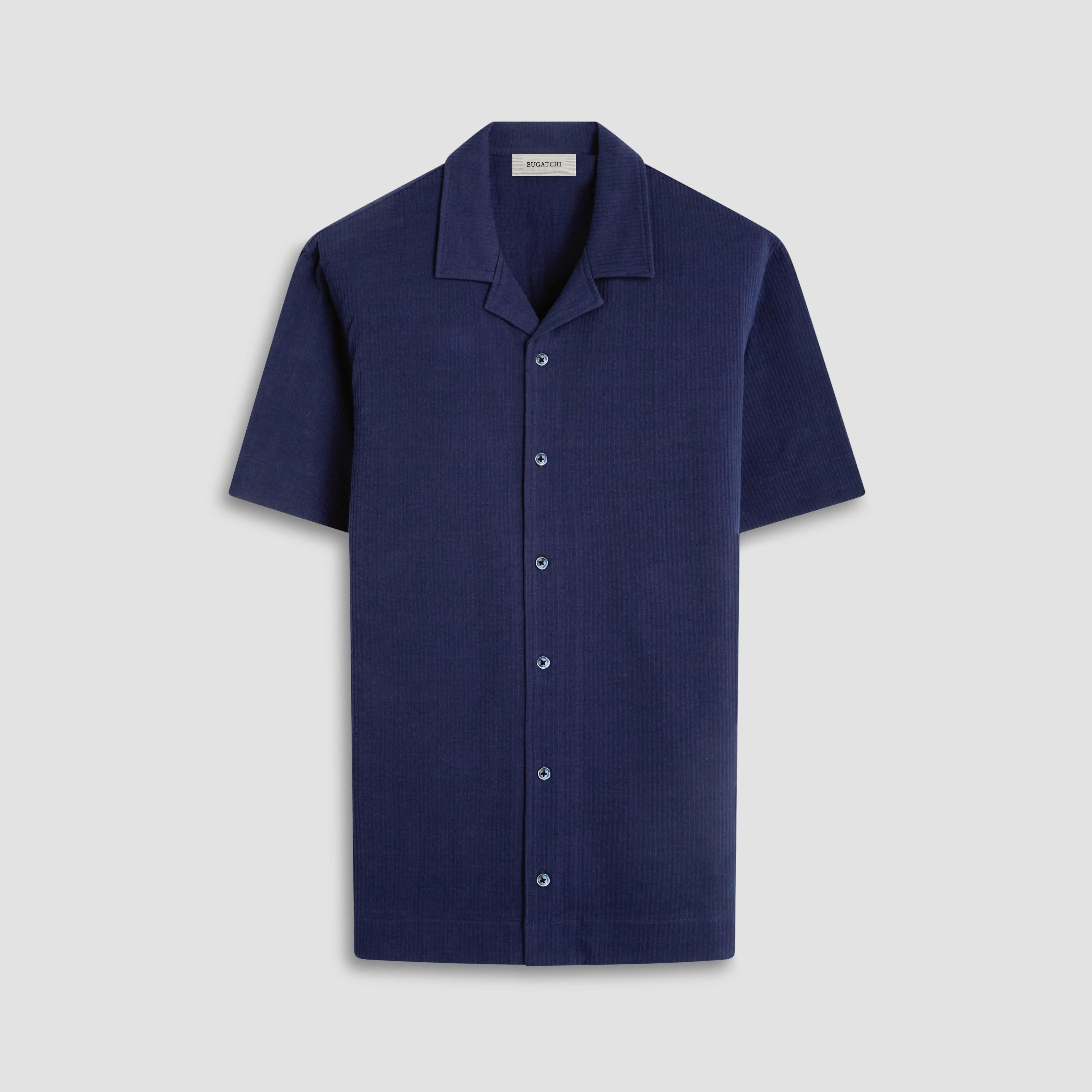 Seersucker Crinkled Camp Shirt sold by Bugatchi
