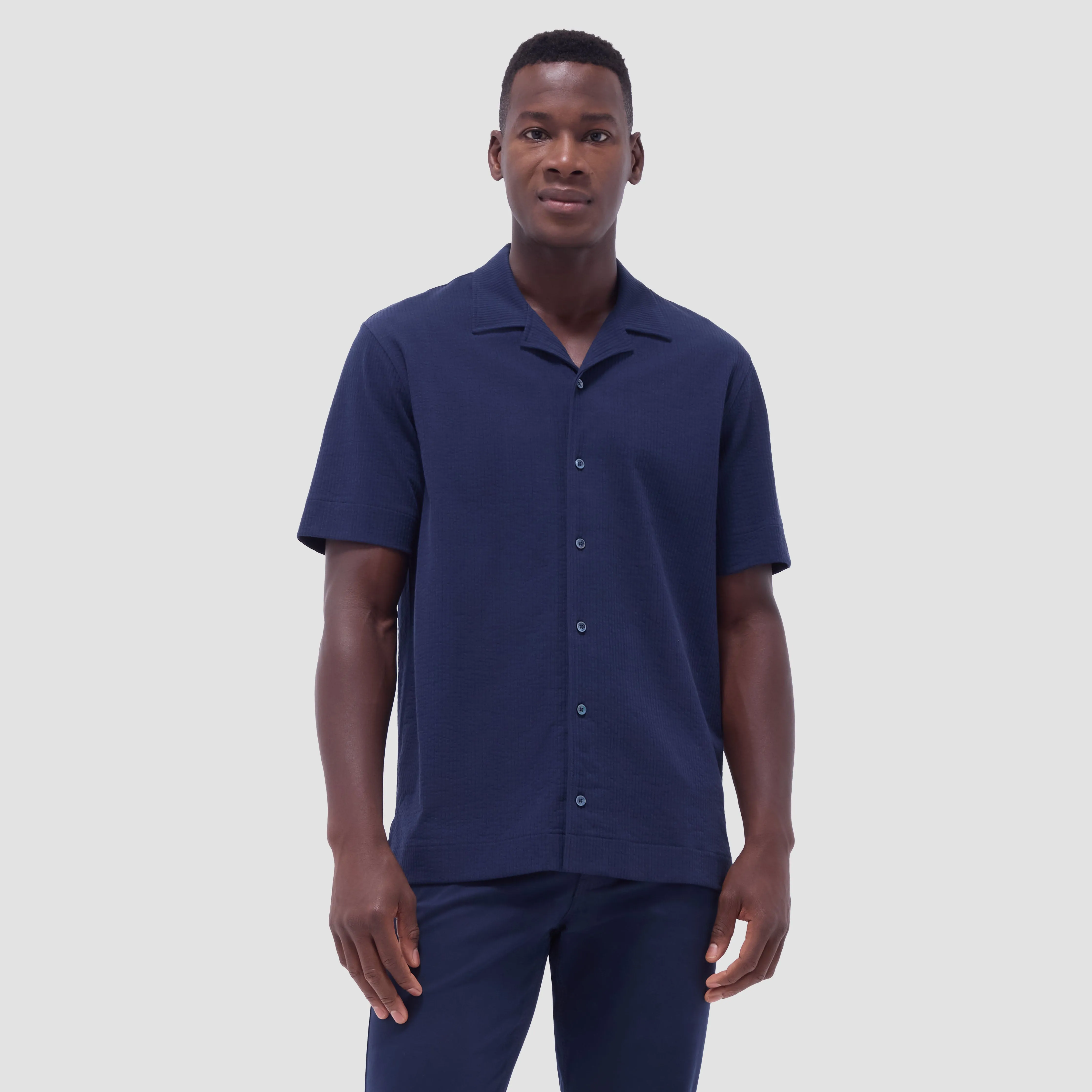 Seersucker Crinkled Camp Shirt sold by Bugatchi product image thumbnail 2