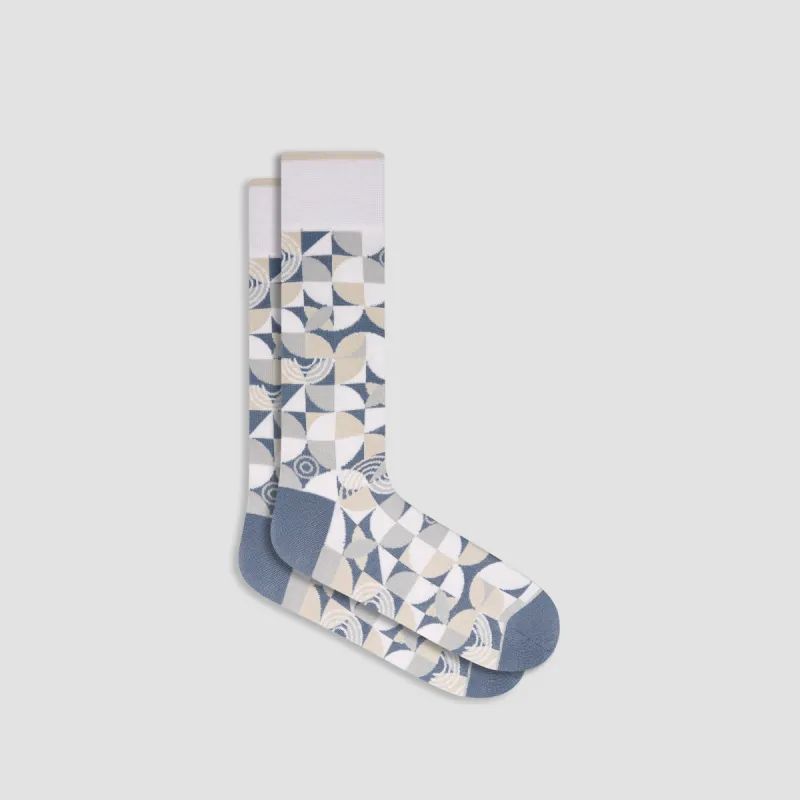 Geometric Mid-Calf Sock sold by Bugatchi