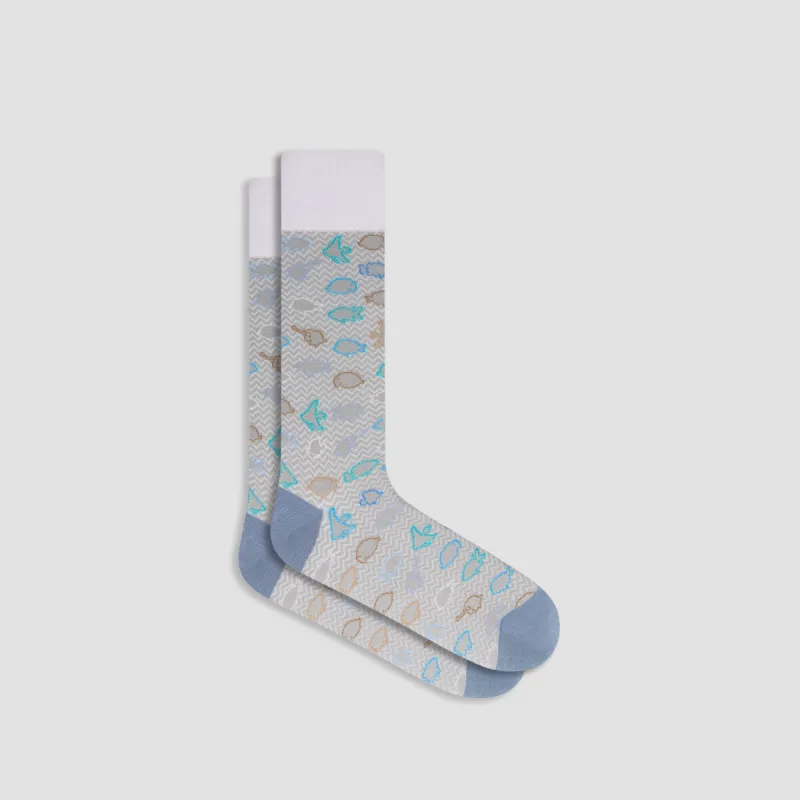 Fish Mid-Calf Socks sold by Bugatchi