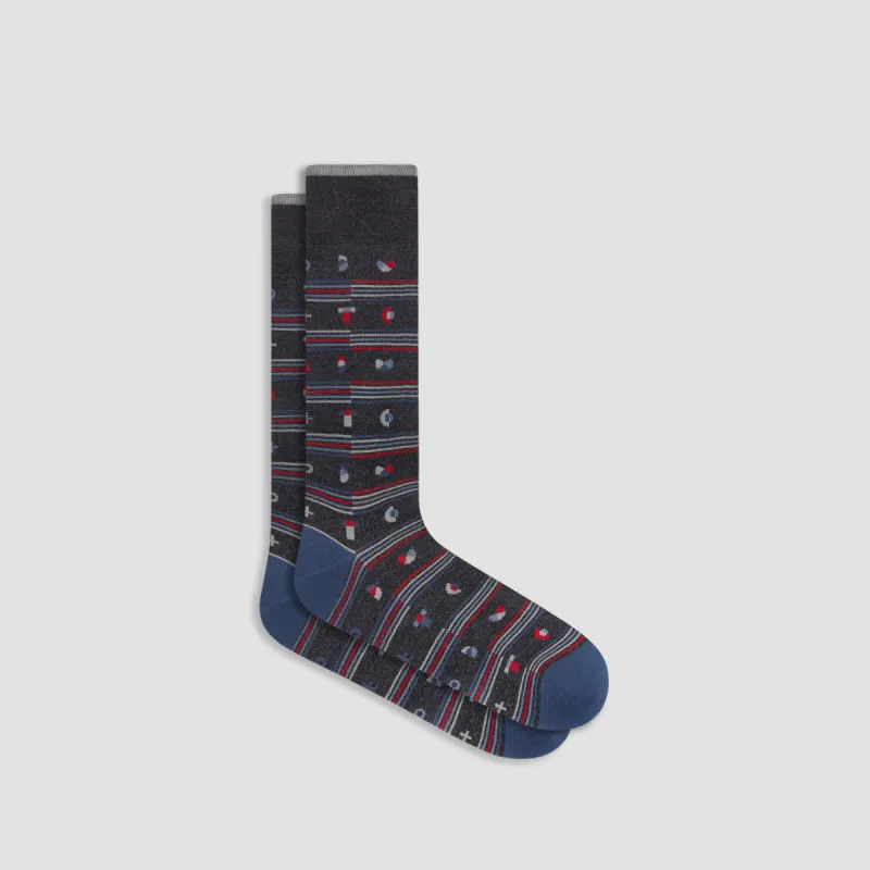 Geometric Mid-Calf Sock sold by Bugatchi