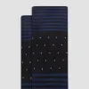Stripe and Dot Mid-Calf Socks sold by Bugatchi
