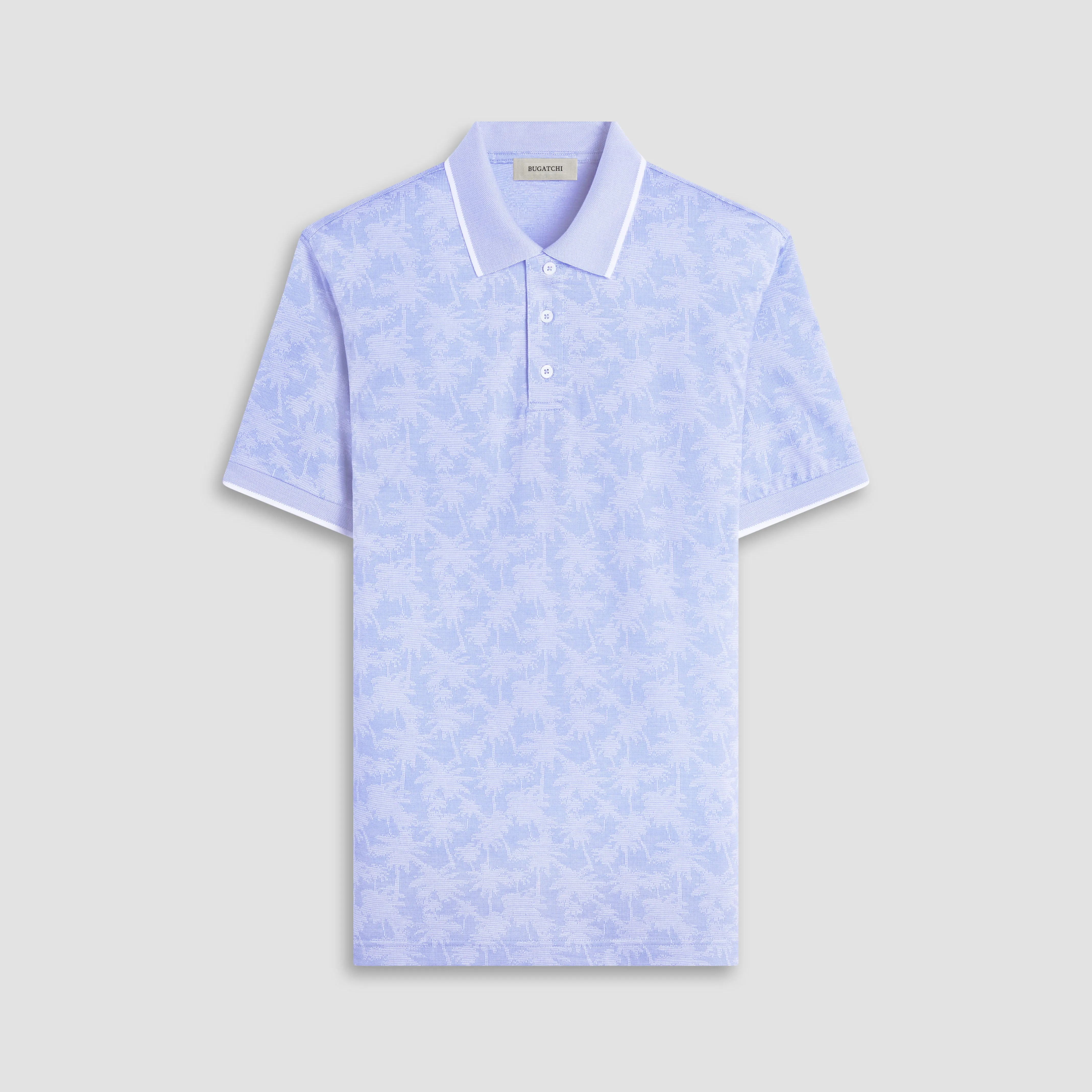 Palm Tree Jacquard Polo Shirt sold by Bugatchi
