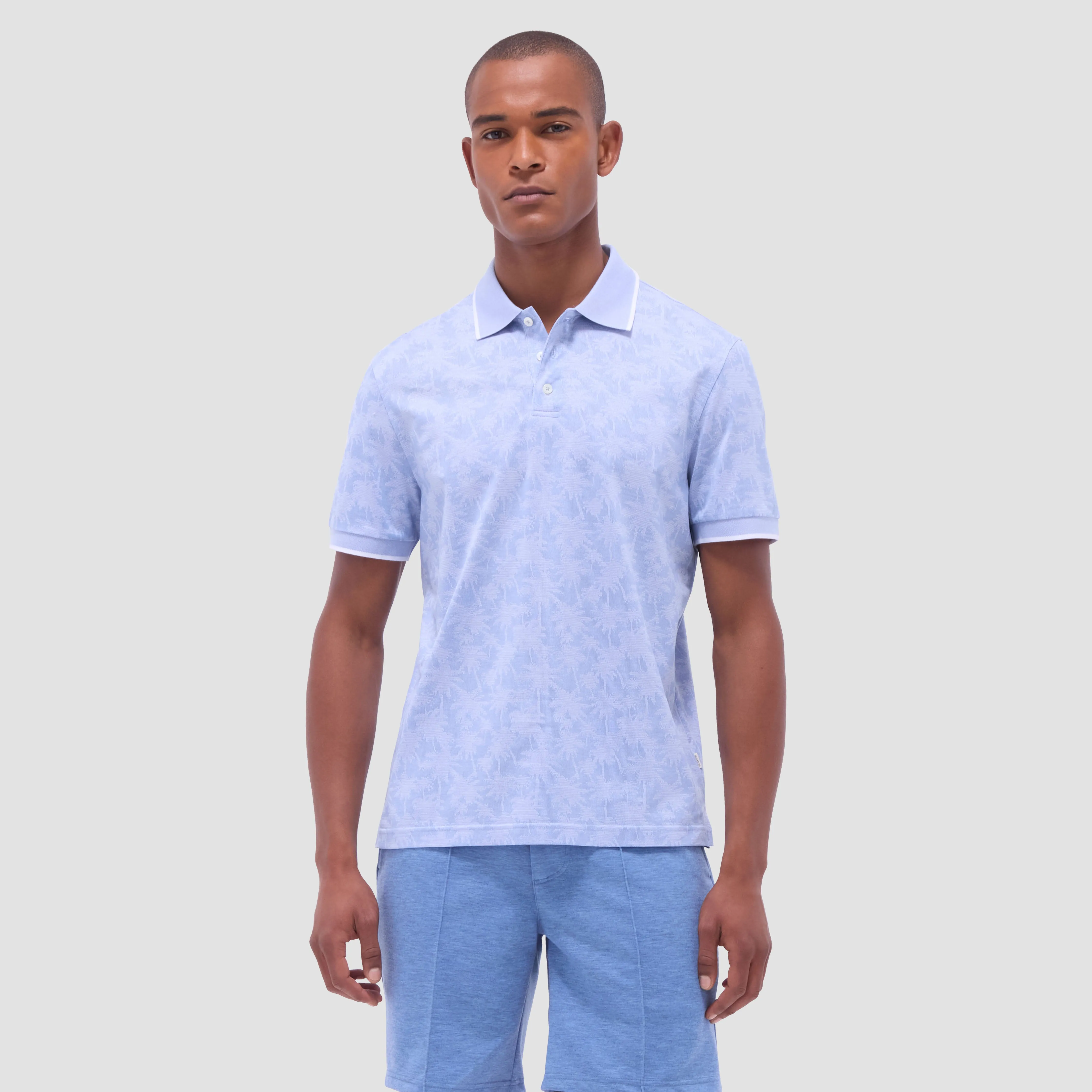 Palm Tree Jacquard Polo Shirt sold by Bugatchi product image thumbnail 2
