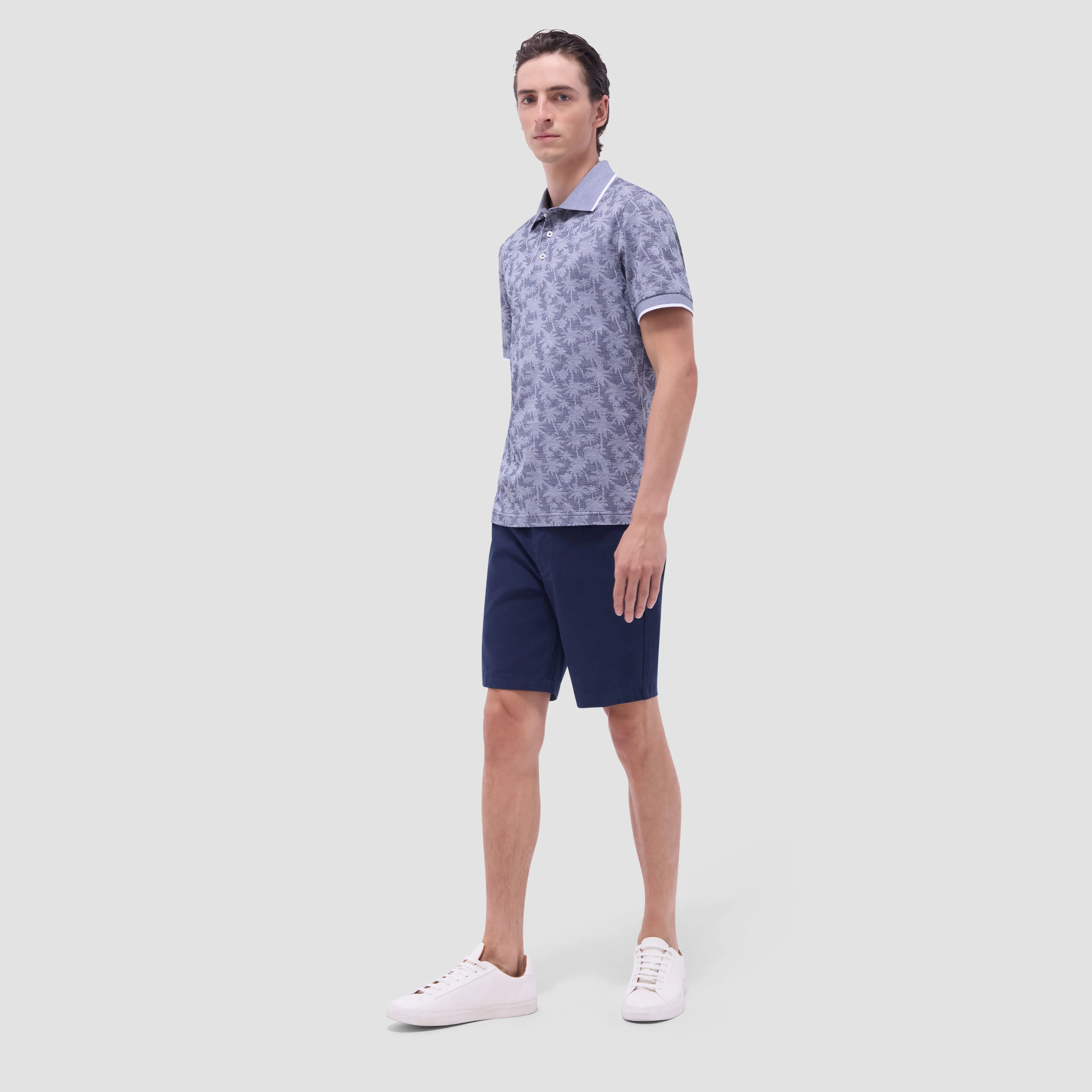 Palm Tree Jacquard Polo Shirt sold by Bugatchi product image thumbnail 5