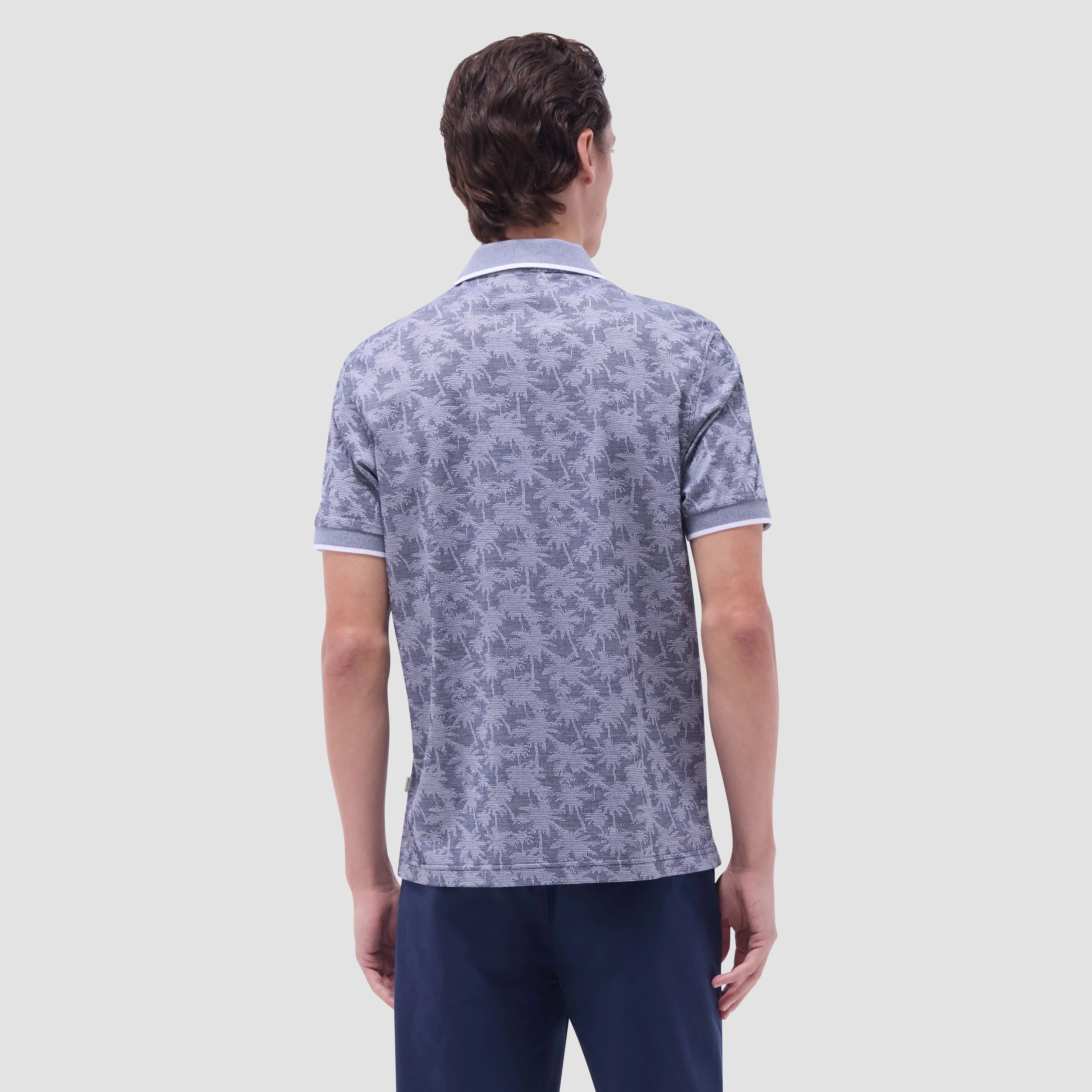 Palm Tree Jacquard Polo Shirt sold by Bugatchi product image thumbnail 4
