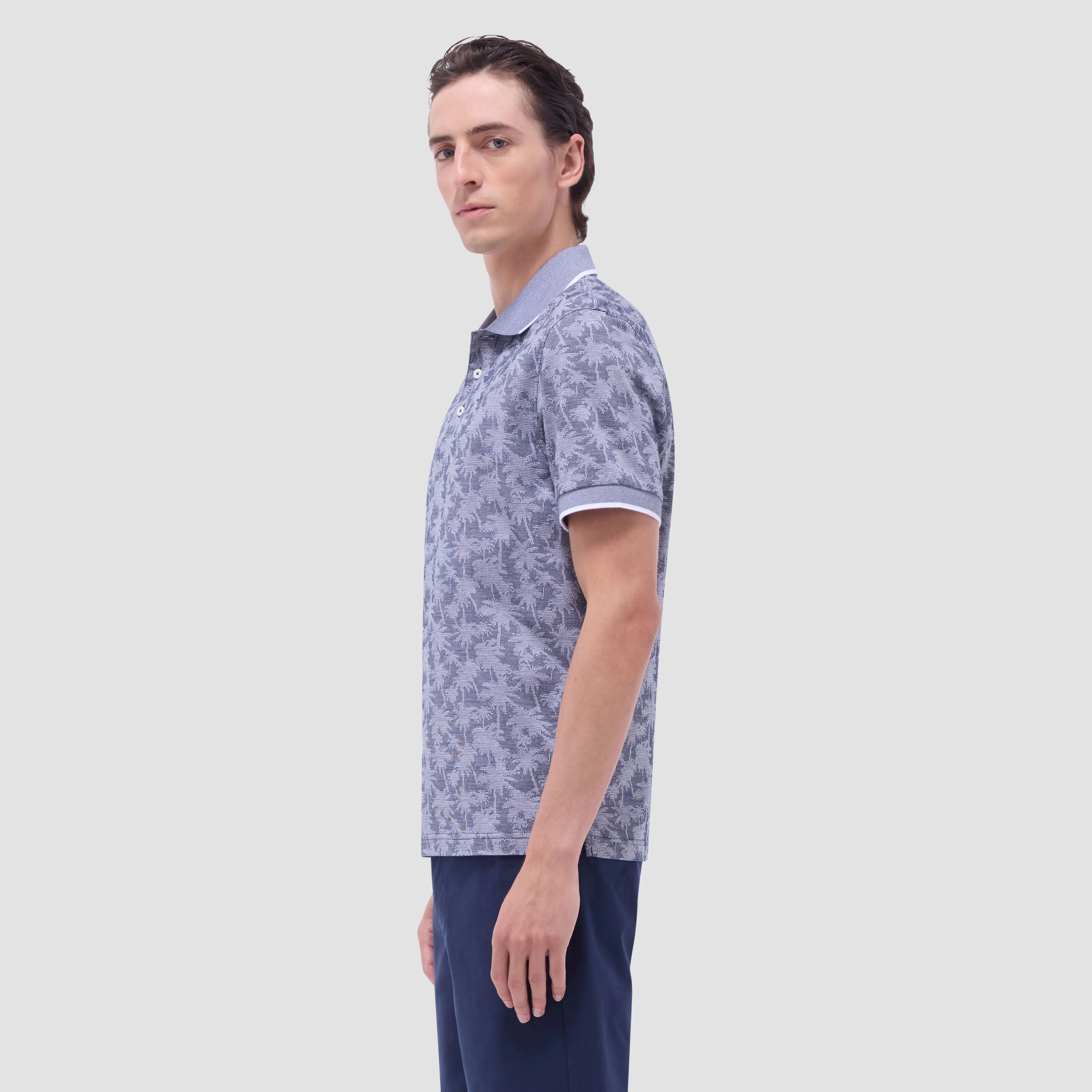 Palm Tree Jacquard Polo Shirt sold by Bugatchi product image thumbnail 3