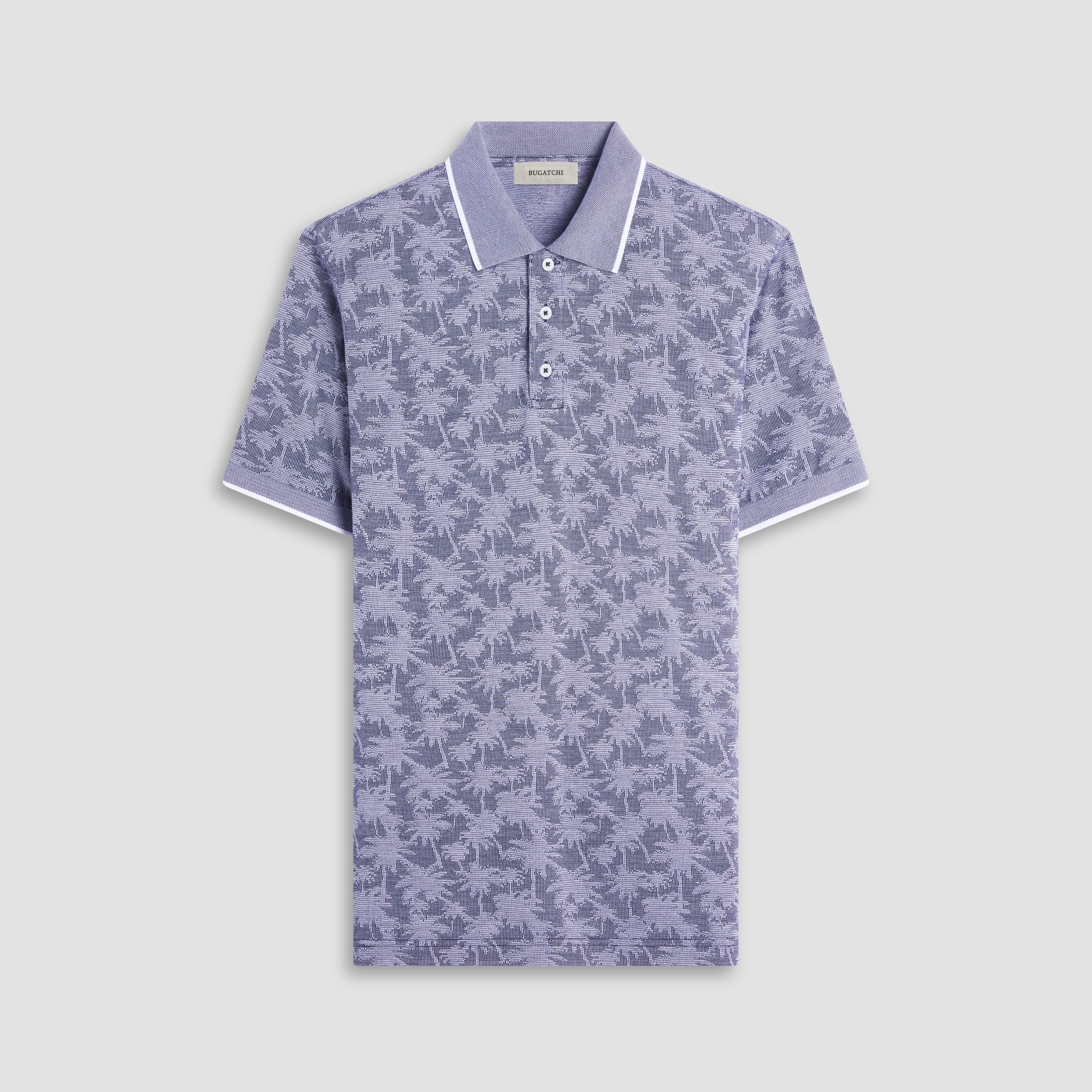 Palm Tree Jacquard Polo Shirt sold by Bugatchi