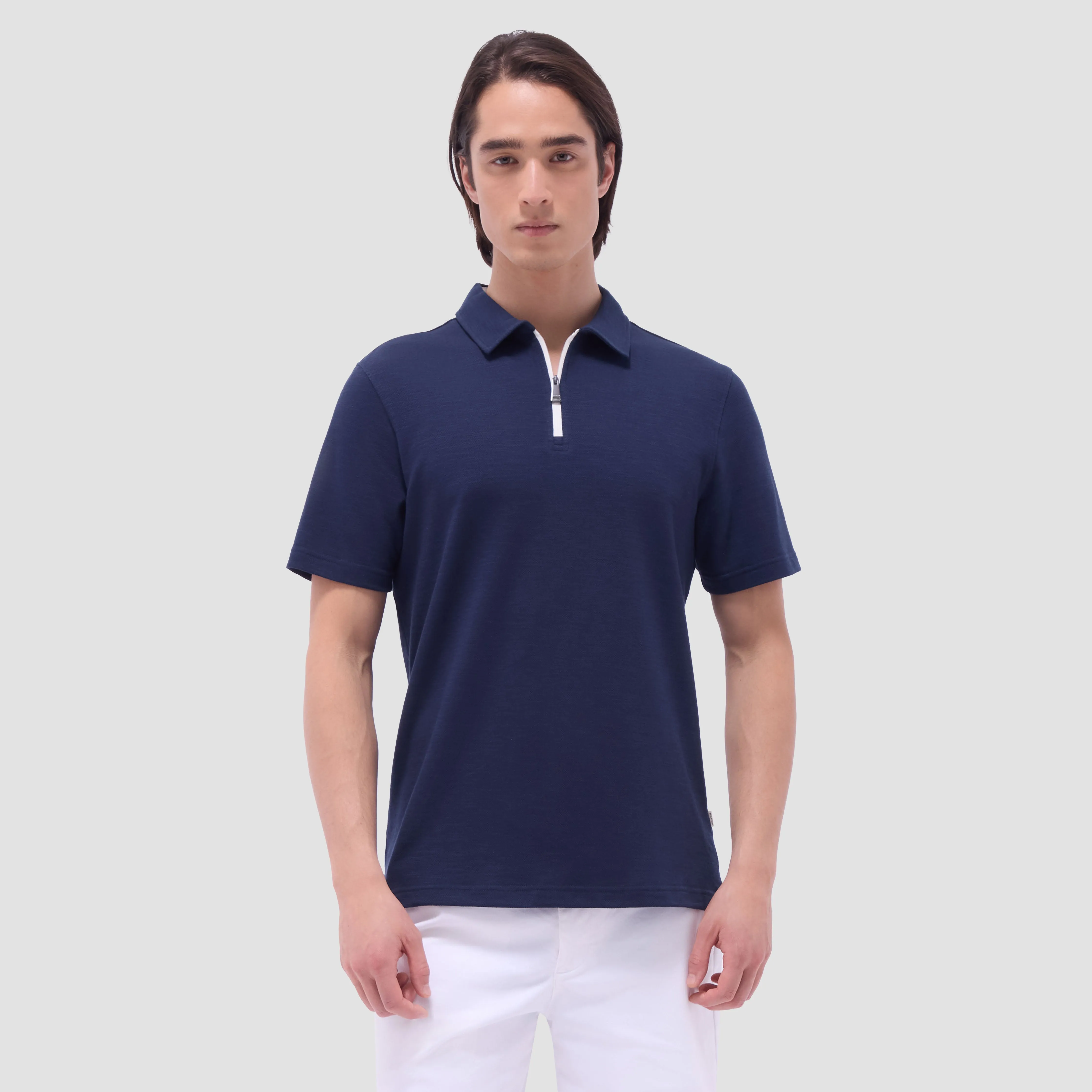 Performance Heather Quarter-Zip Polo Shirt sold by Bugatchi product image thumbnail 2