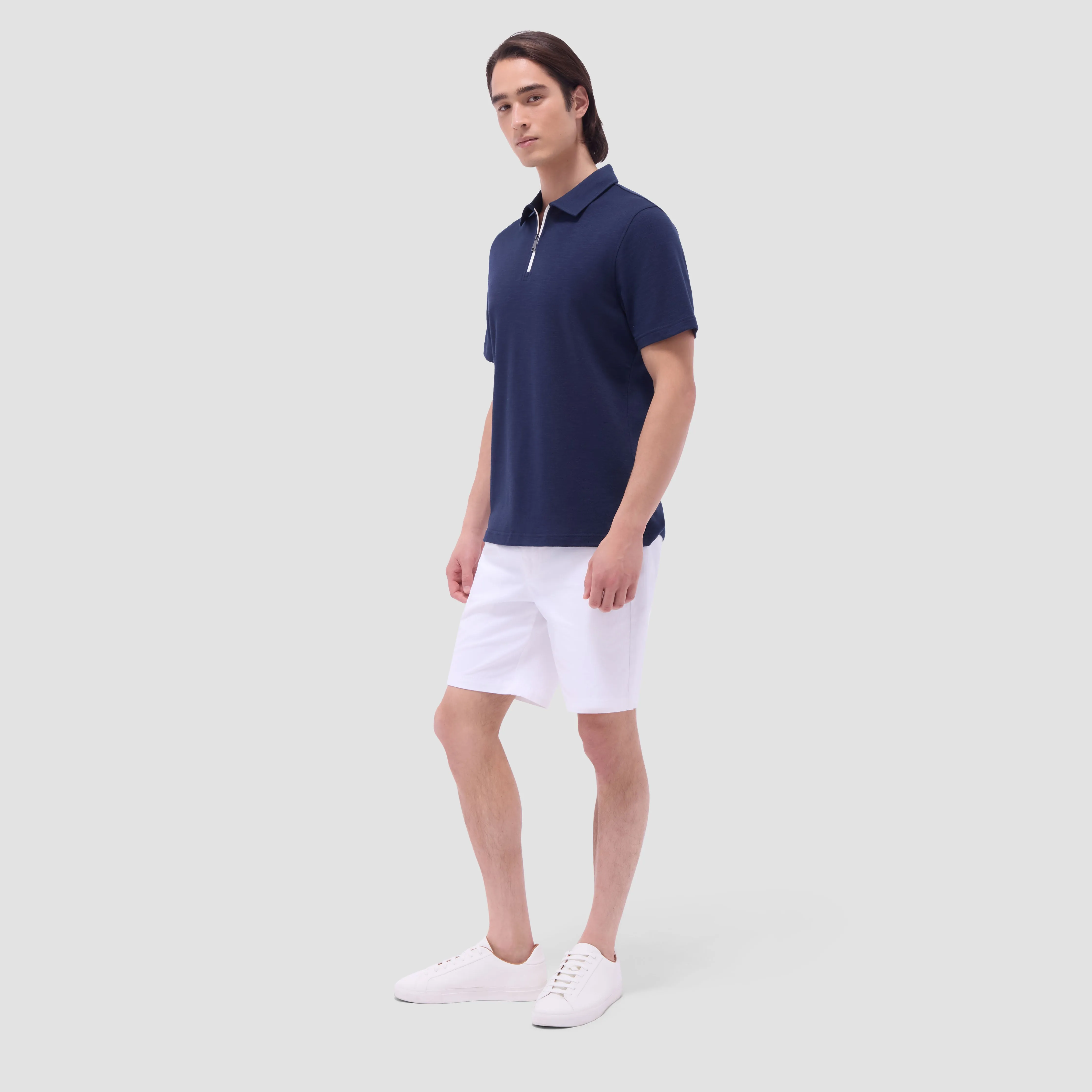 Performance Heather Quarter-Zip Polo Shirt sold by Bugatchi product image thumbnail 5