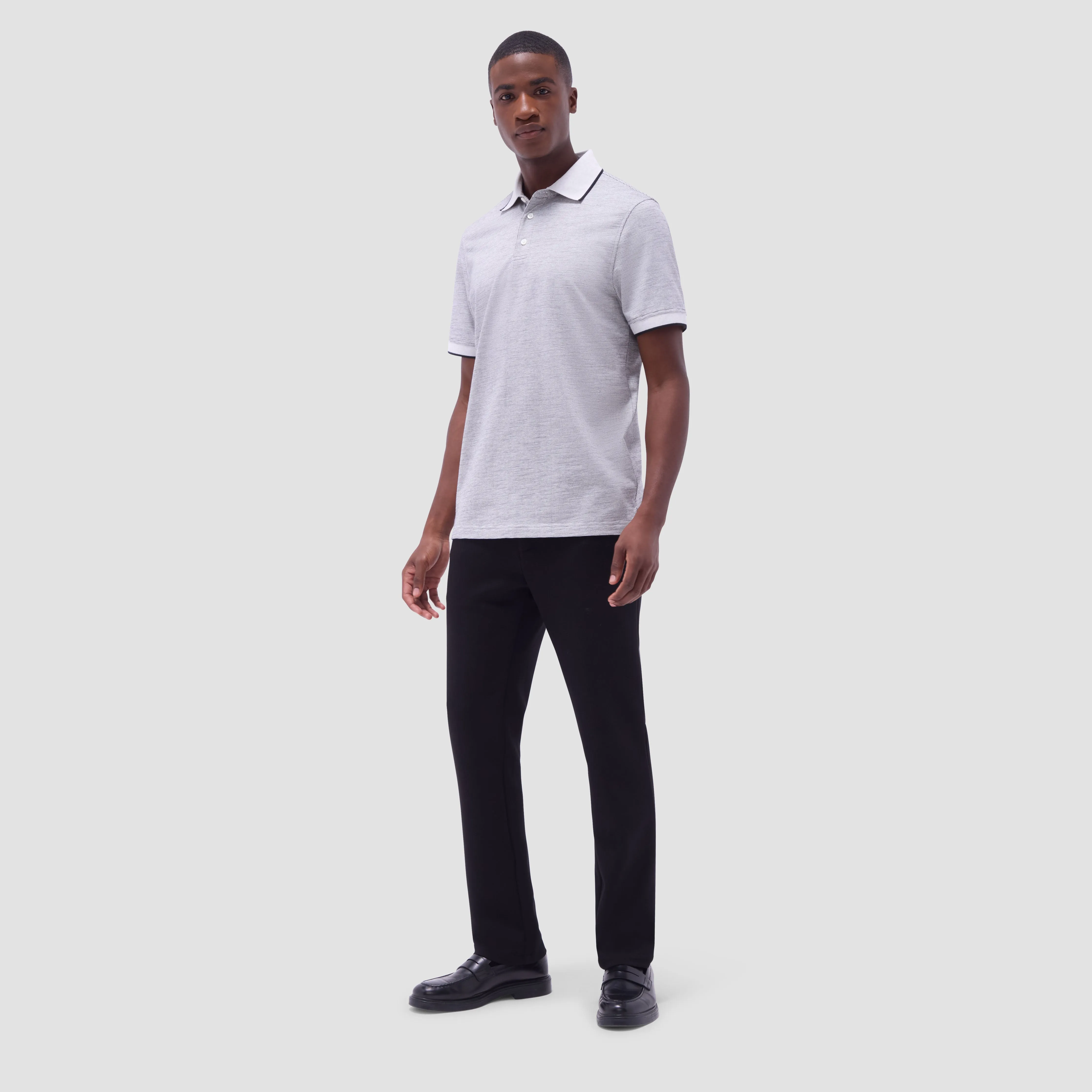 Two-Tone Bird's Eye Polo Shirt sold by Bugatchi product image thumbnail 5