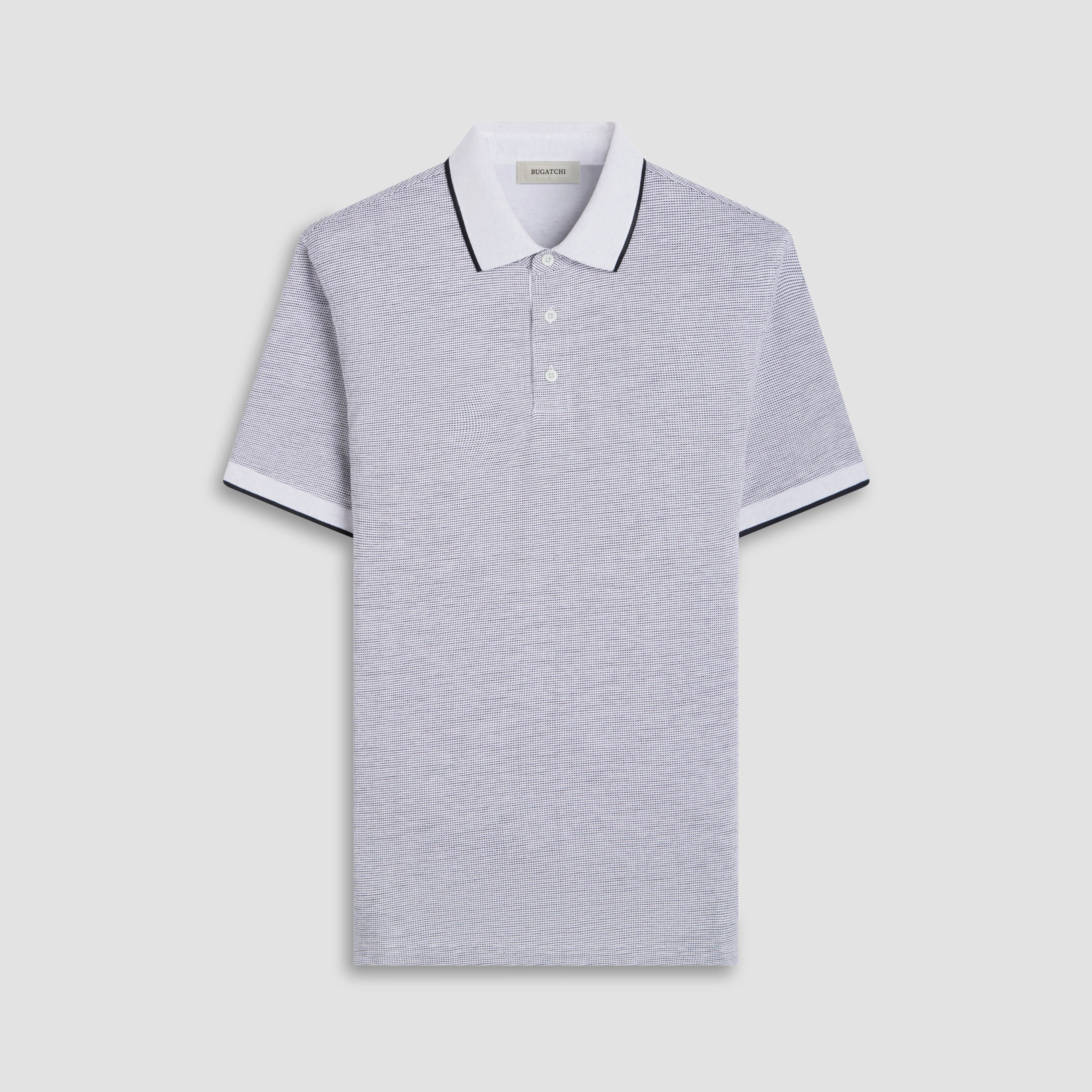 Two-Tone Bird's Eye Polo Shirt sold by Bugatchi